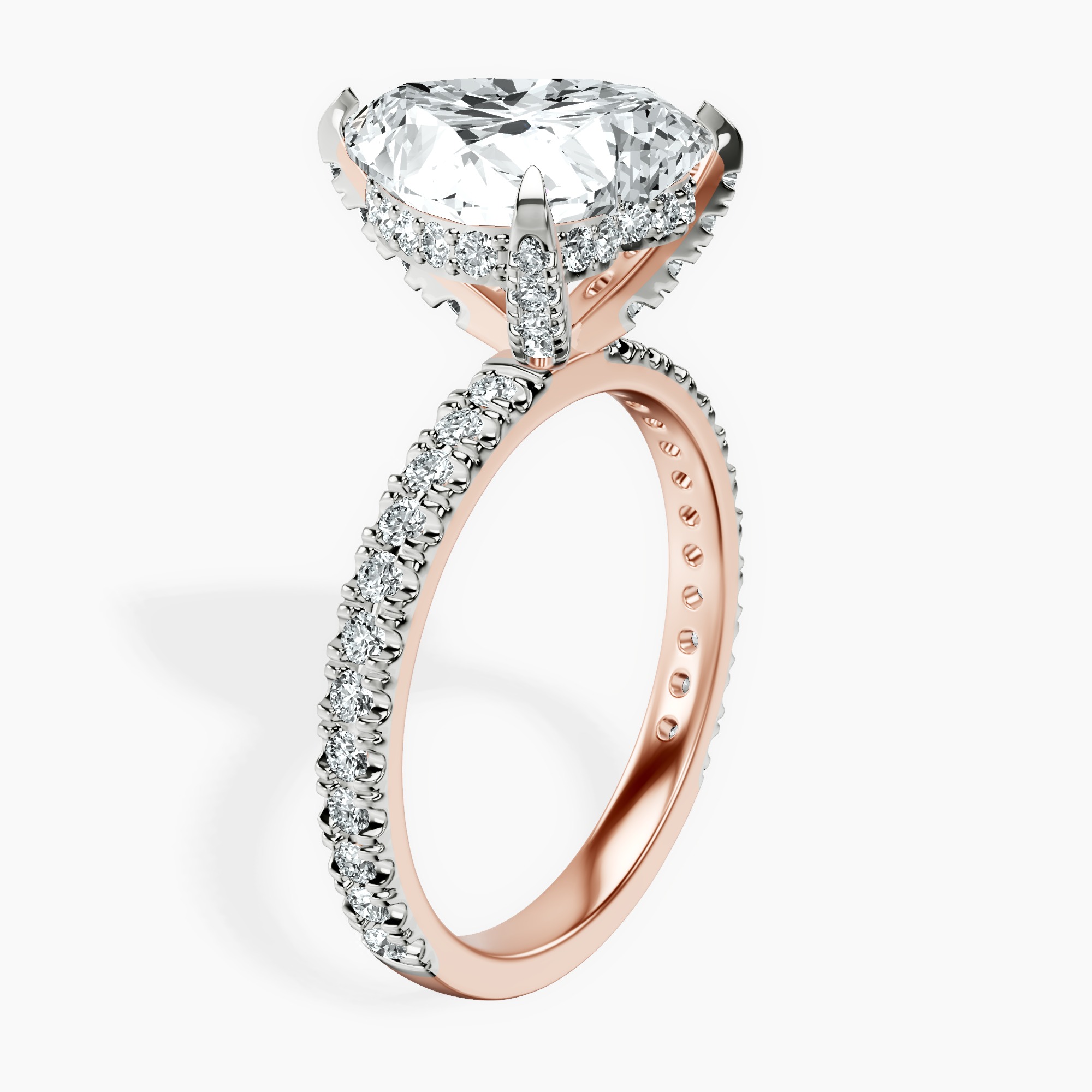 5.54 ct. heart Kylie Eternity Ring in 14Ct rose gold standing product image one