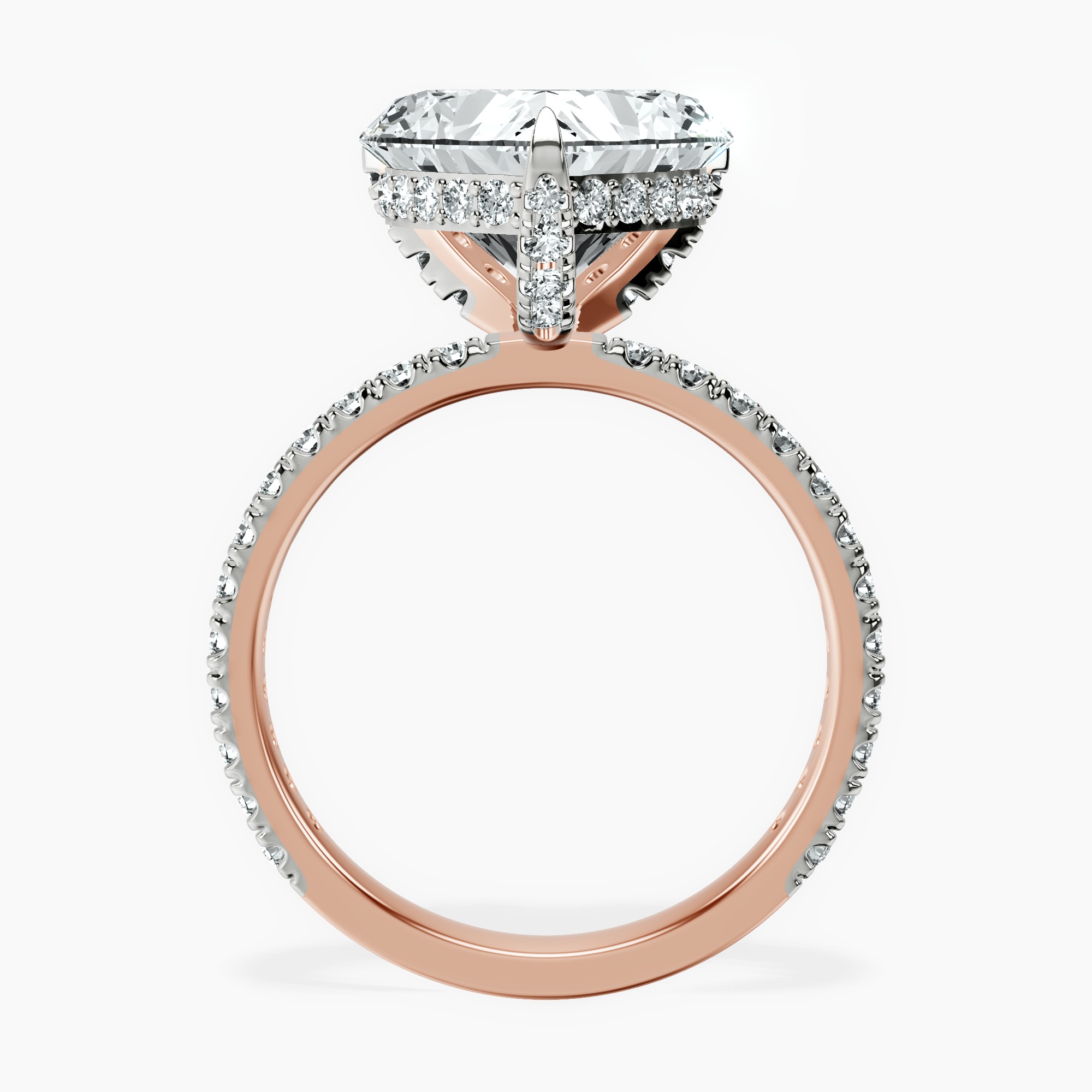 5.54 ct. heart Kylie Eternity Ring in 14Ct rose gold side right image one