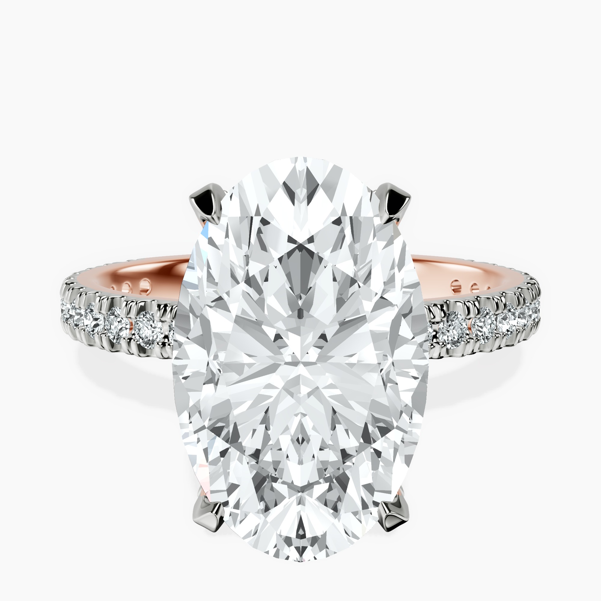 6.60 ct. oval Kylie Eternity Ring in 14kt rose gold rtr top