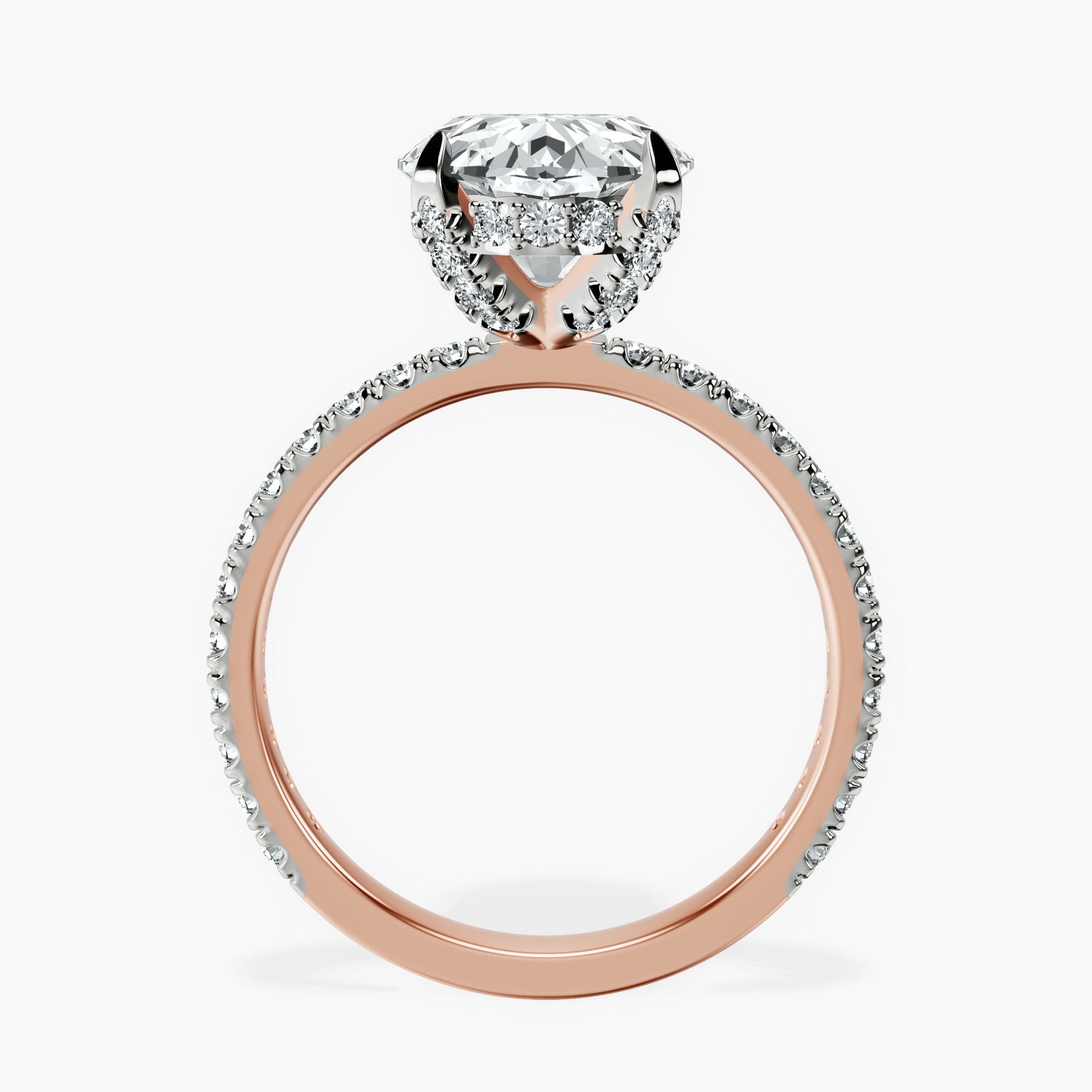 6.60 ct. oval Kylie Eternity Ring in 14kt rose gold side right image one