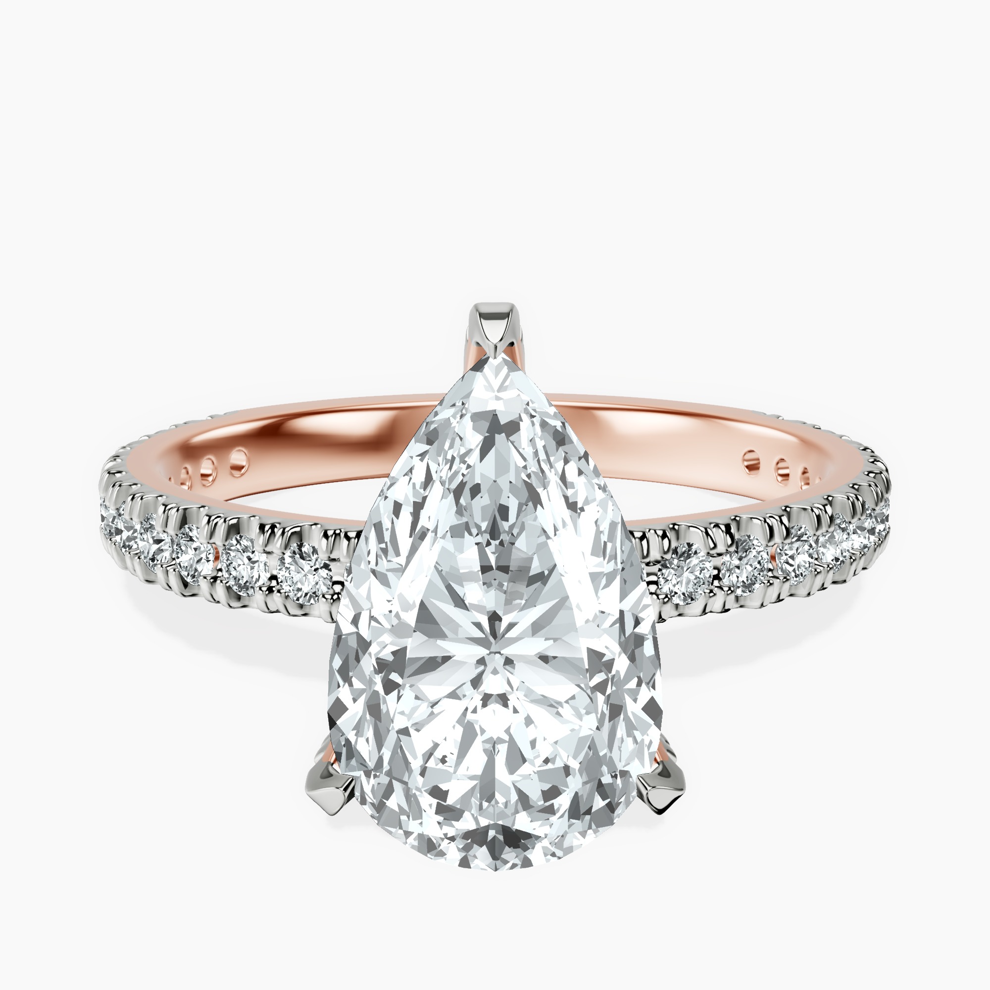 2.96 ct. pear Kylie Eternity Ring in 14kt rose gold rtr top