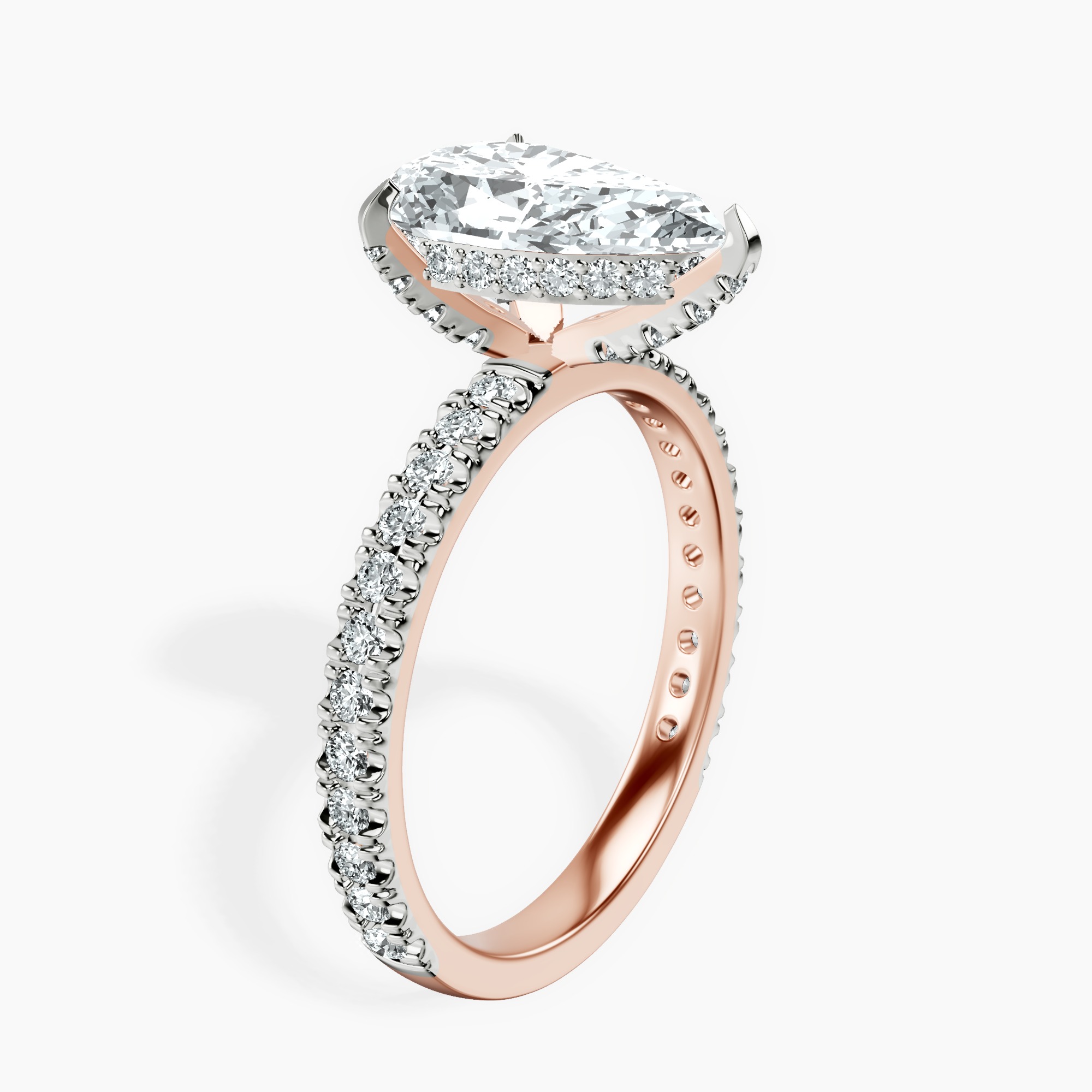 2.96 ct. pear Kylie Eternity Ring in 14kt rose gold standing product image one