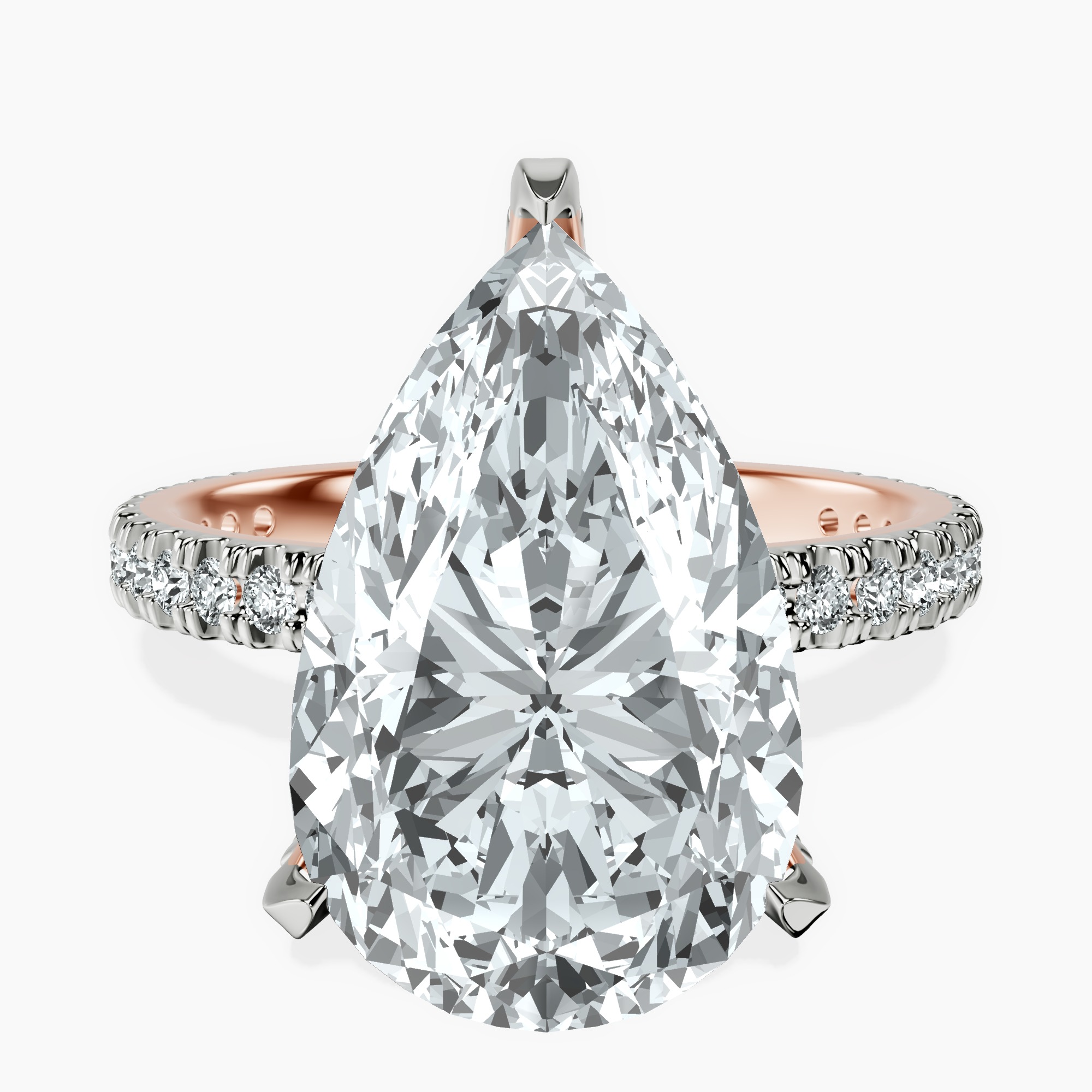 10.53 ct. pear Kylie Eternity Ring in 9Ct rose gold rtr top
