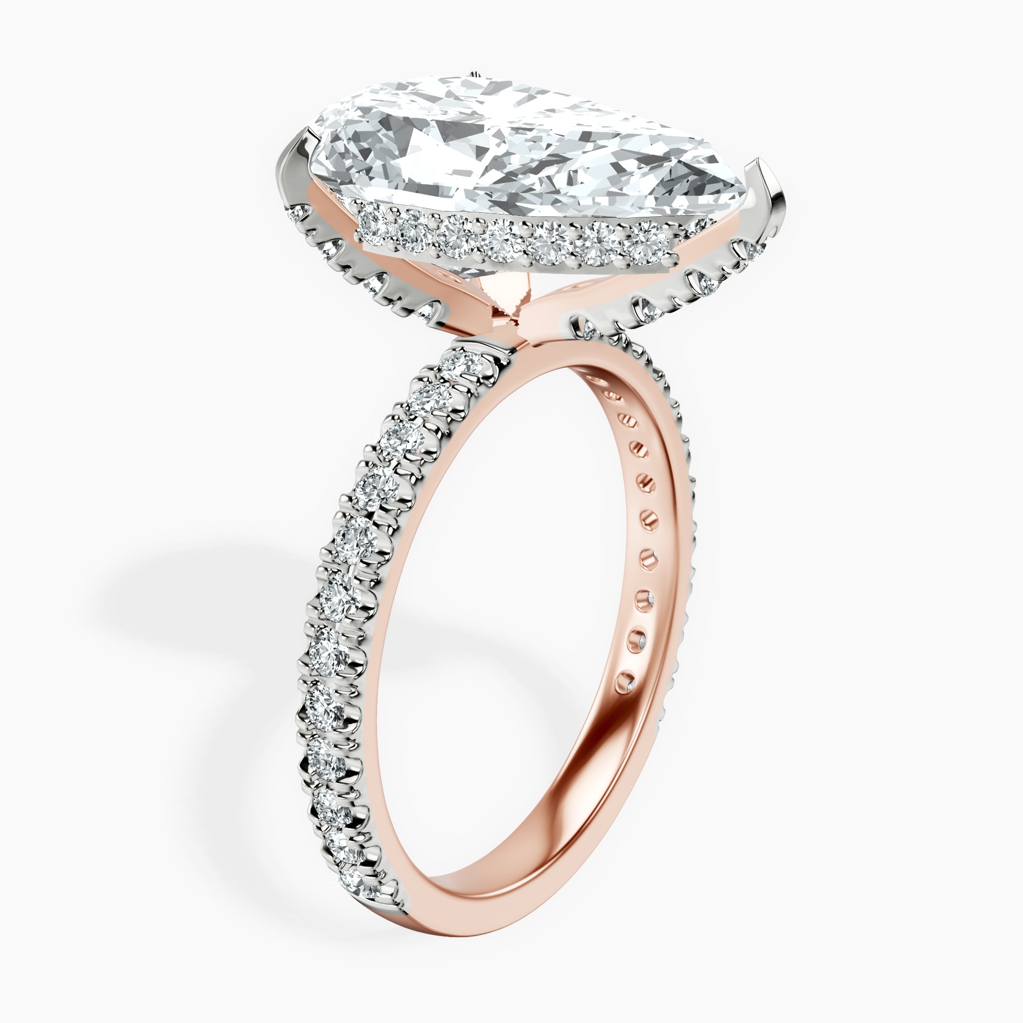 10.53 ct. pear Kylie Eternity Ring in 9Ct rose gold standing product image one