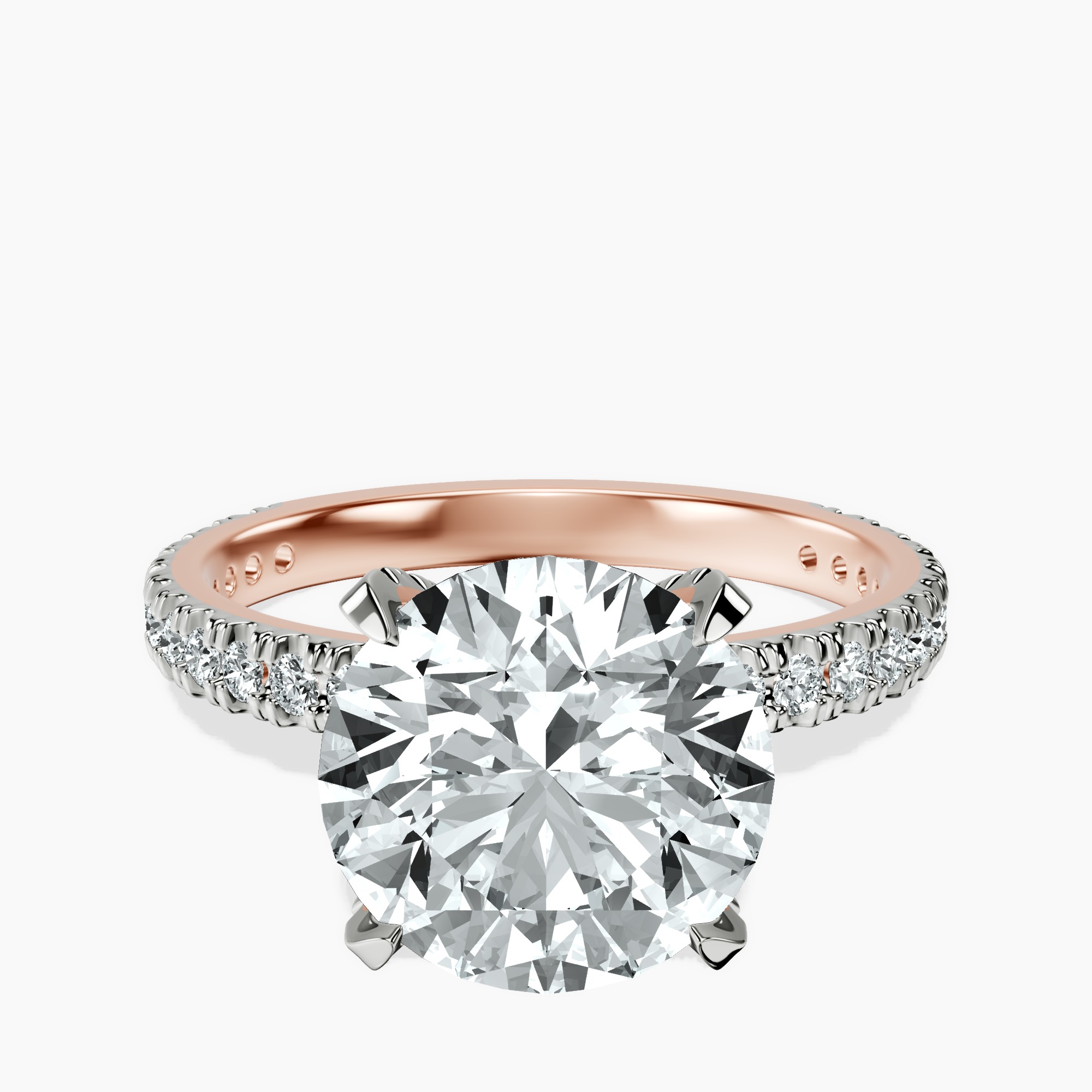 3.29 ct. round Kylie Eternity Ring in 14kt rose gold rtr top