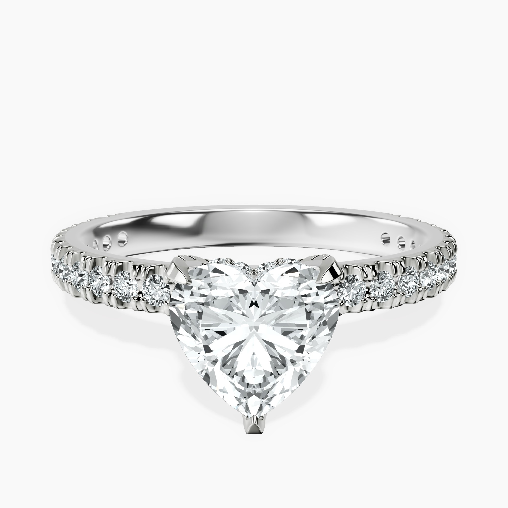1.29 ct. heart Kylie Eternity Ring in 18kt white gold rtr top