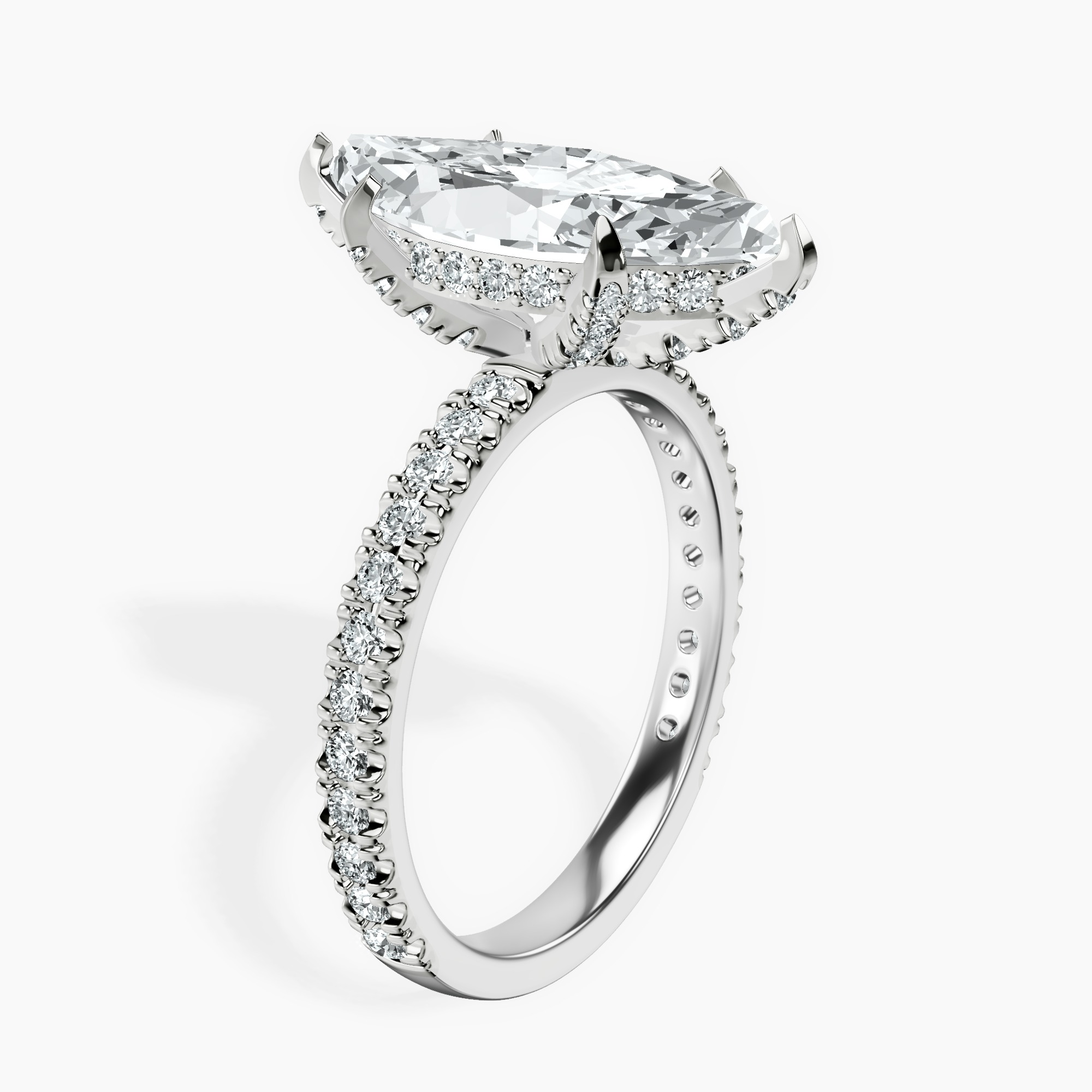 4.05 ct. marquise Kylie Eternity Ring in platinum standing product image one