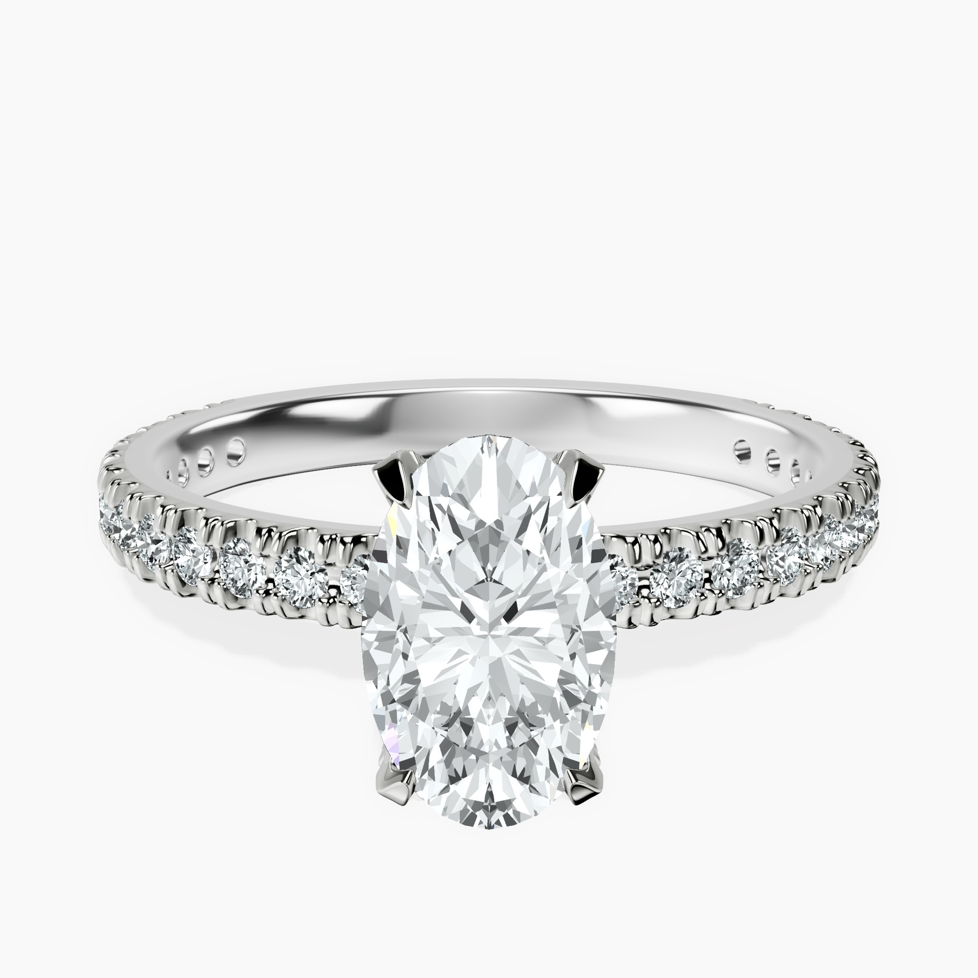 1.37 ct. oval Kylie Eternity Ring in 14kt white gold rtr top