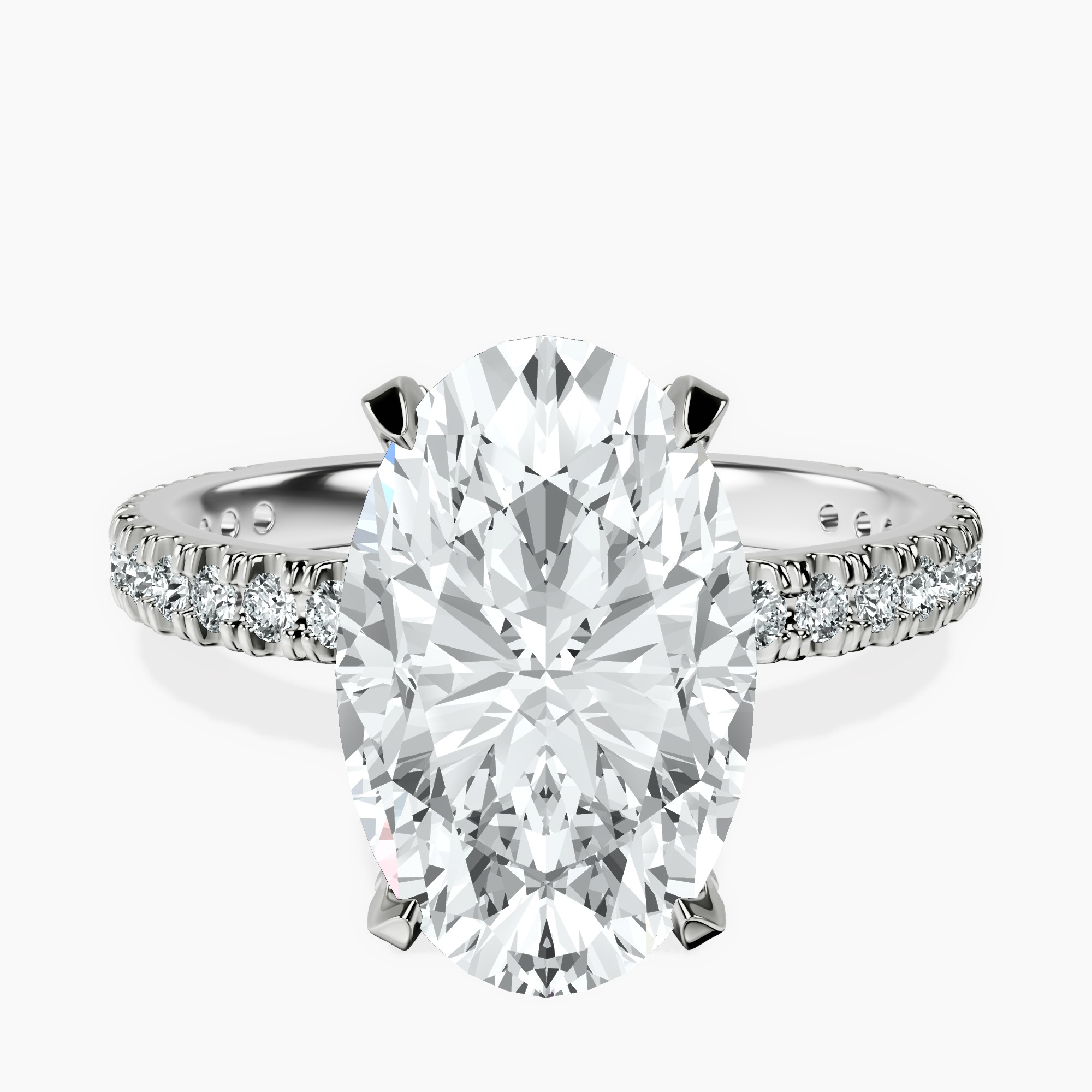 4.76 ct. oval Kylie Eternity Ring in 10kt white gold rtr top