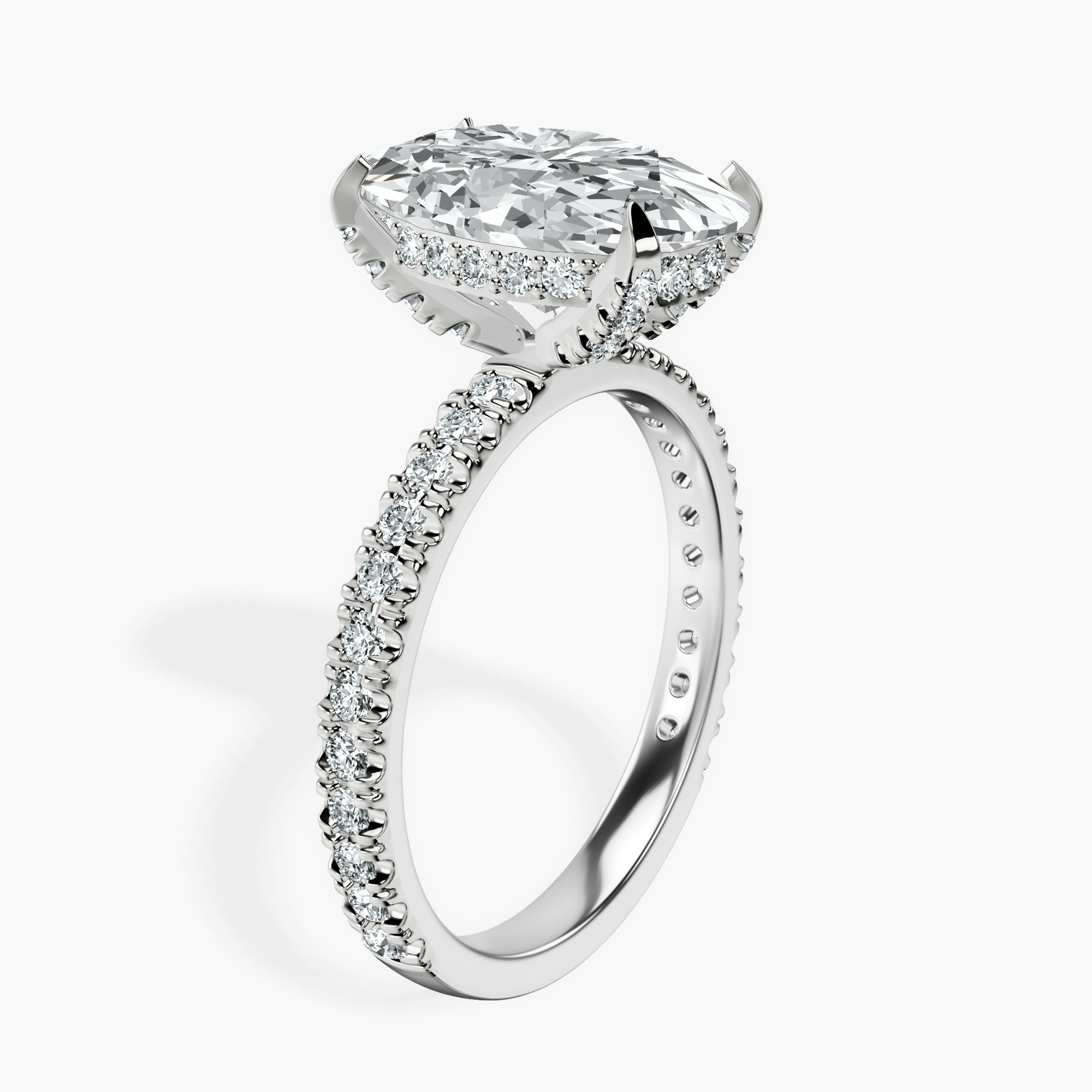 4.76 ct. oval Kylie Eternity Ring in 10kt white gold standing product image one