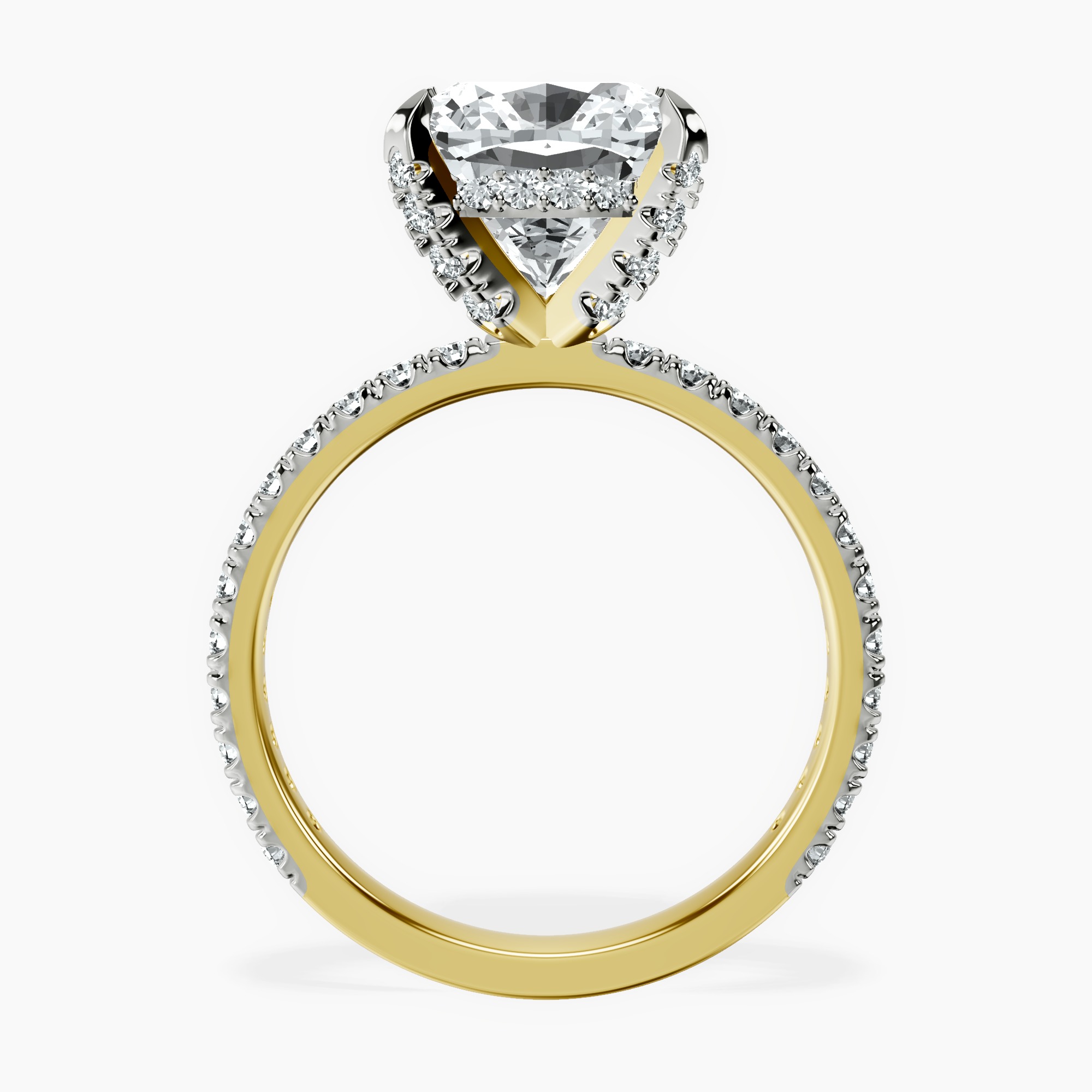 7.53 ct. cushion Kylie Eternity Ring in 10kt yellow gold side right image one