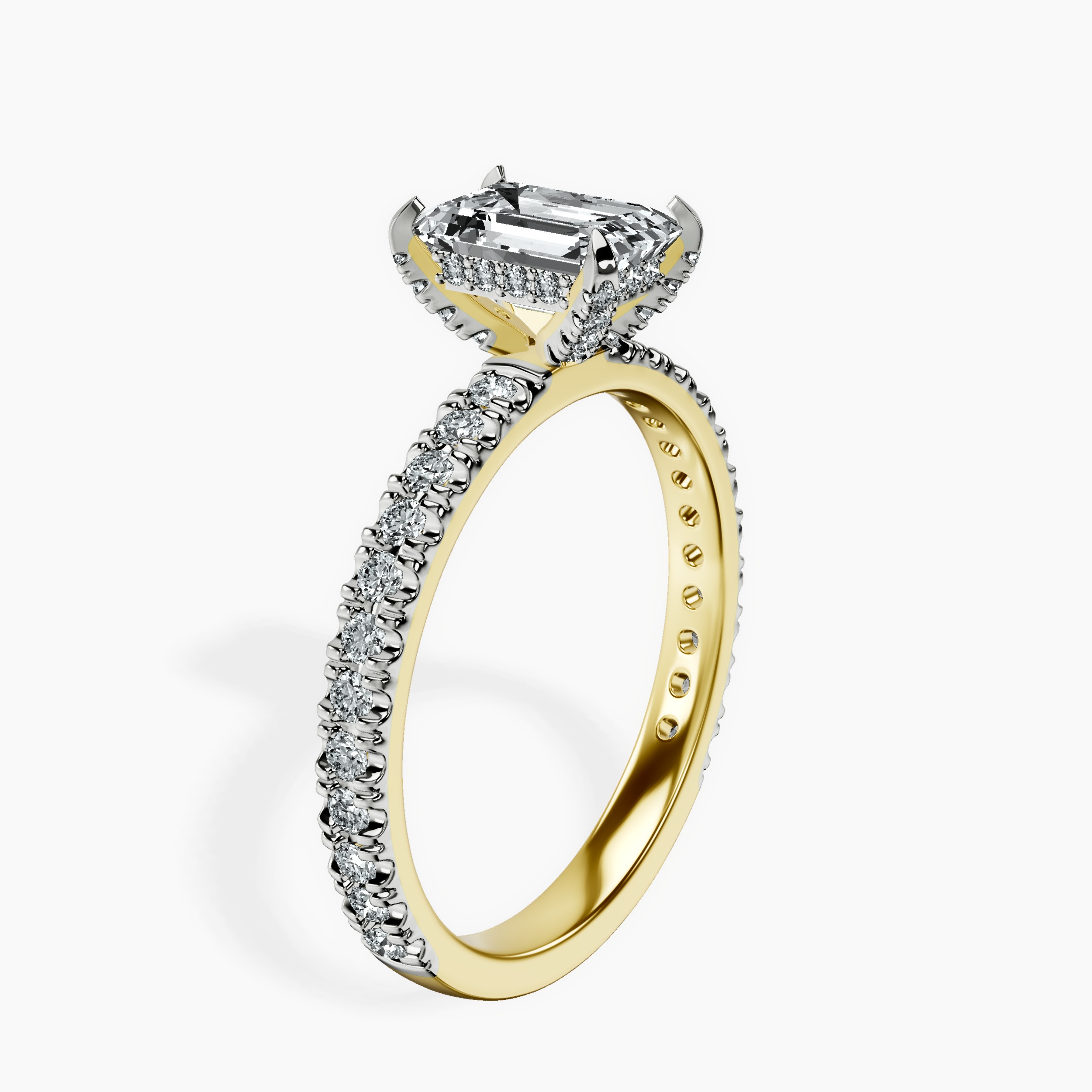 1.48 ct. emerald Kylie Eternity Ring in 10kt yellow gold standing product image one
