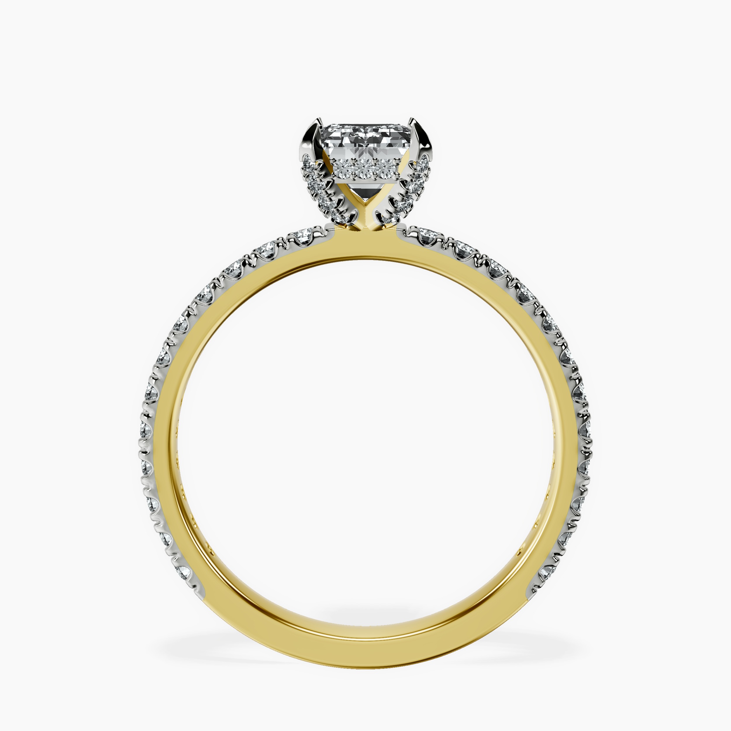 1.48 ct. emerald Kylie Eternity Ring in 10kt yellow gold side right image one