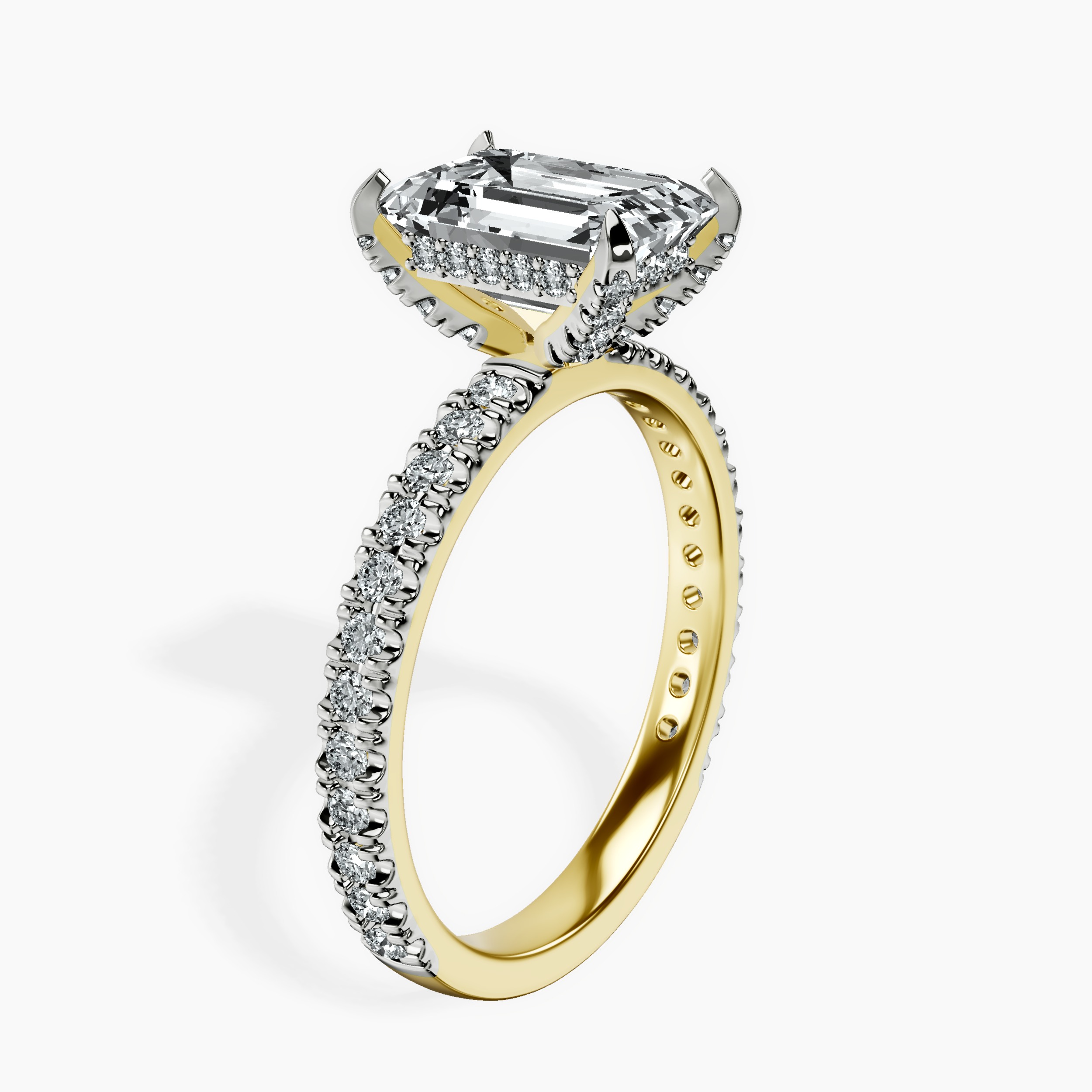 2.16 ct. emerald Kylie Eternity Ring in 14kt yellow gold standing product image one