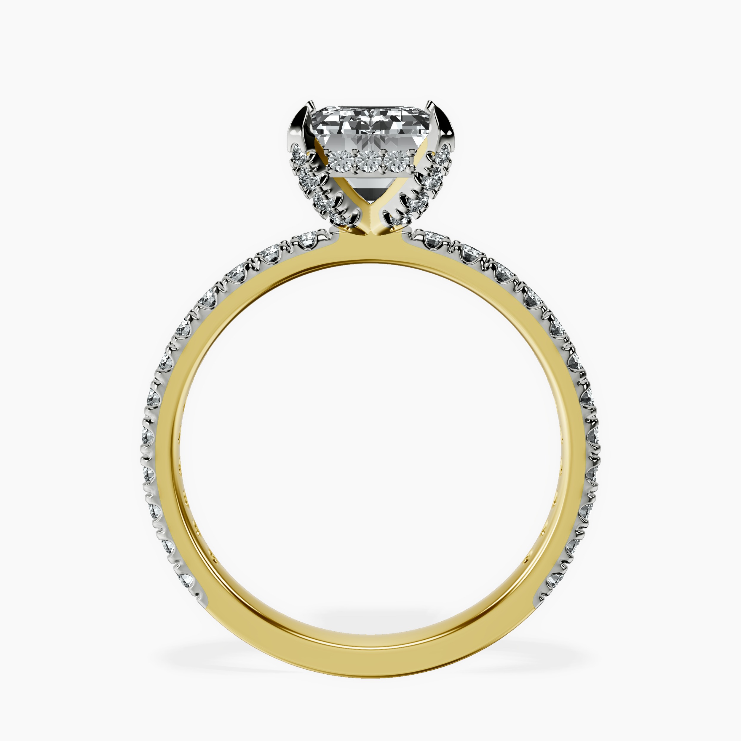 2.16 ct. emerald Kylie Eternity Ring in 14kt yellow gold side right image one