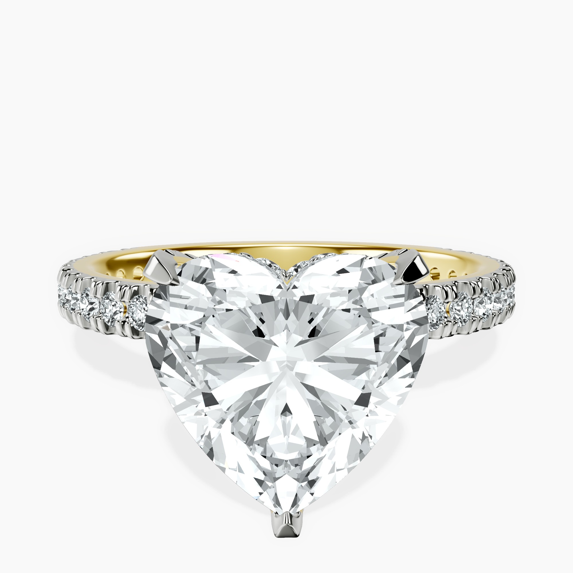 3.01 ct. heart Kylie Eternity Ring in 14kt yellow gold rtr top