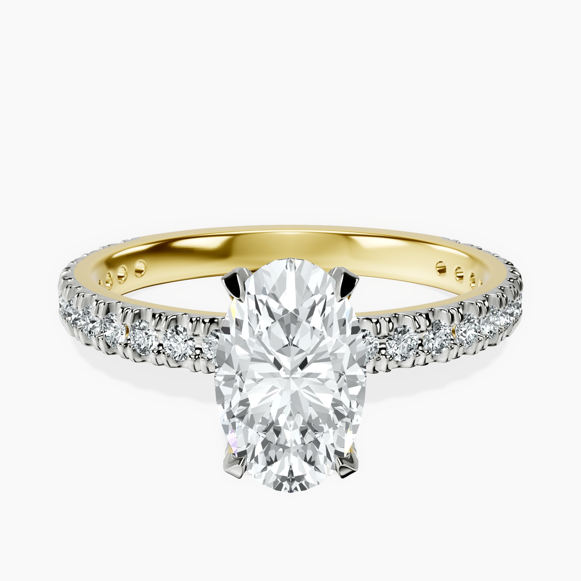 1.37 ct. oval Kylie Eternity Ring in 18kt yellow gold rtr top