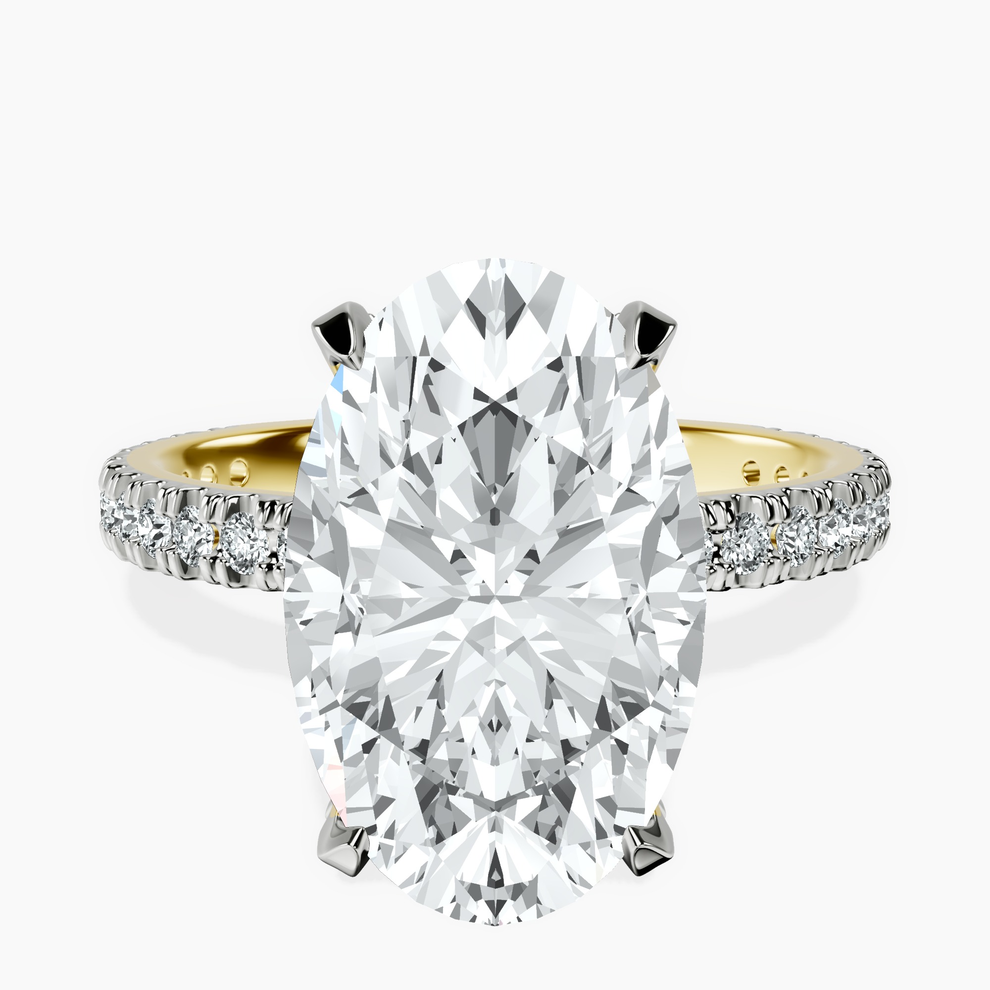 5.63 ct. oval Kylie Eternity Ring in 14kt yellow gold rtr top