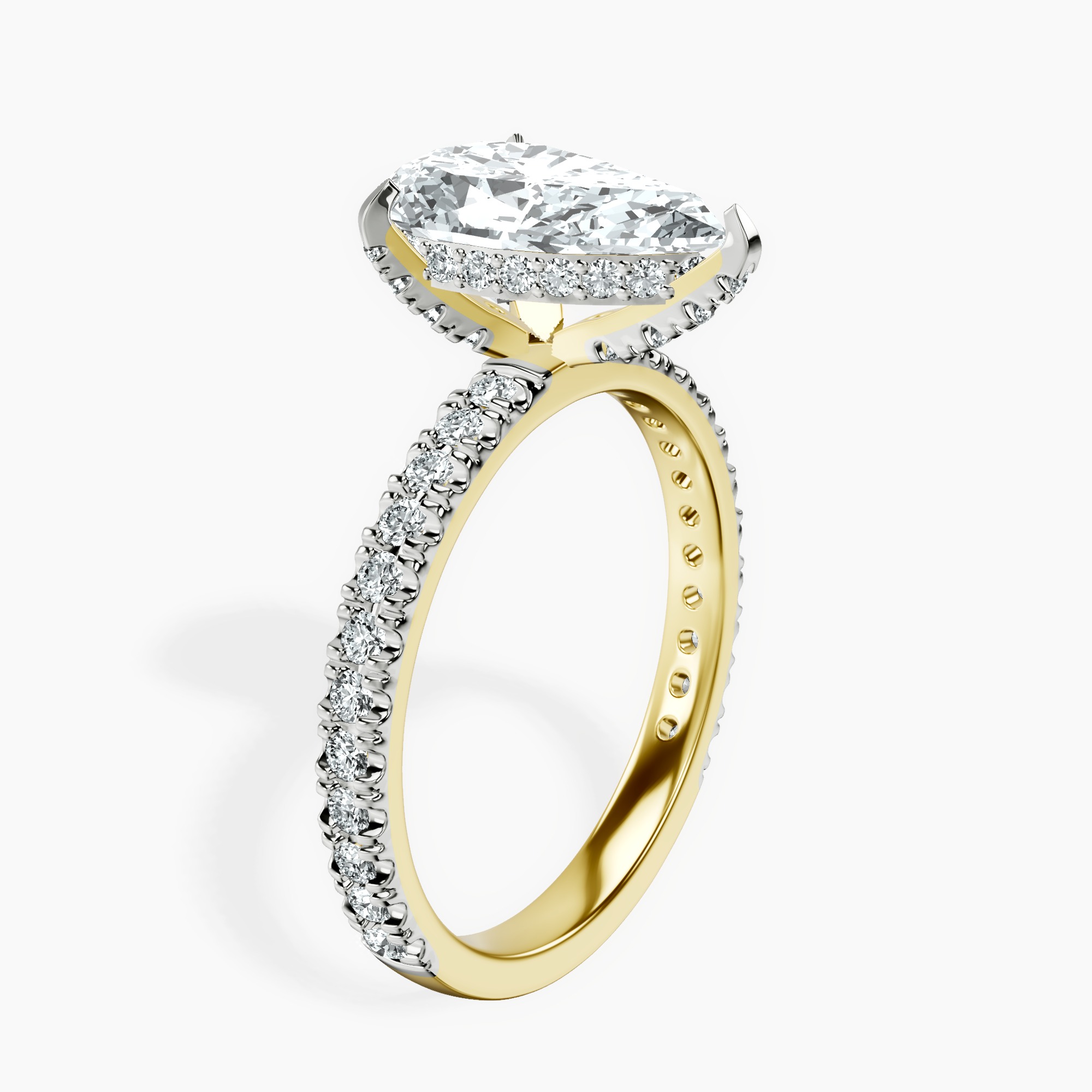2.96 ct. pear Kylie Eternity Ring in 14kt yellow gold standing product image one