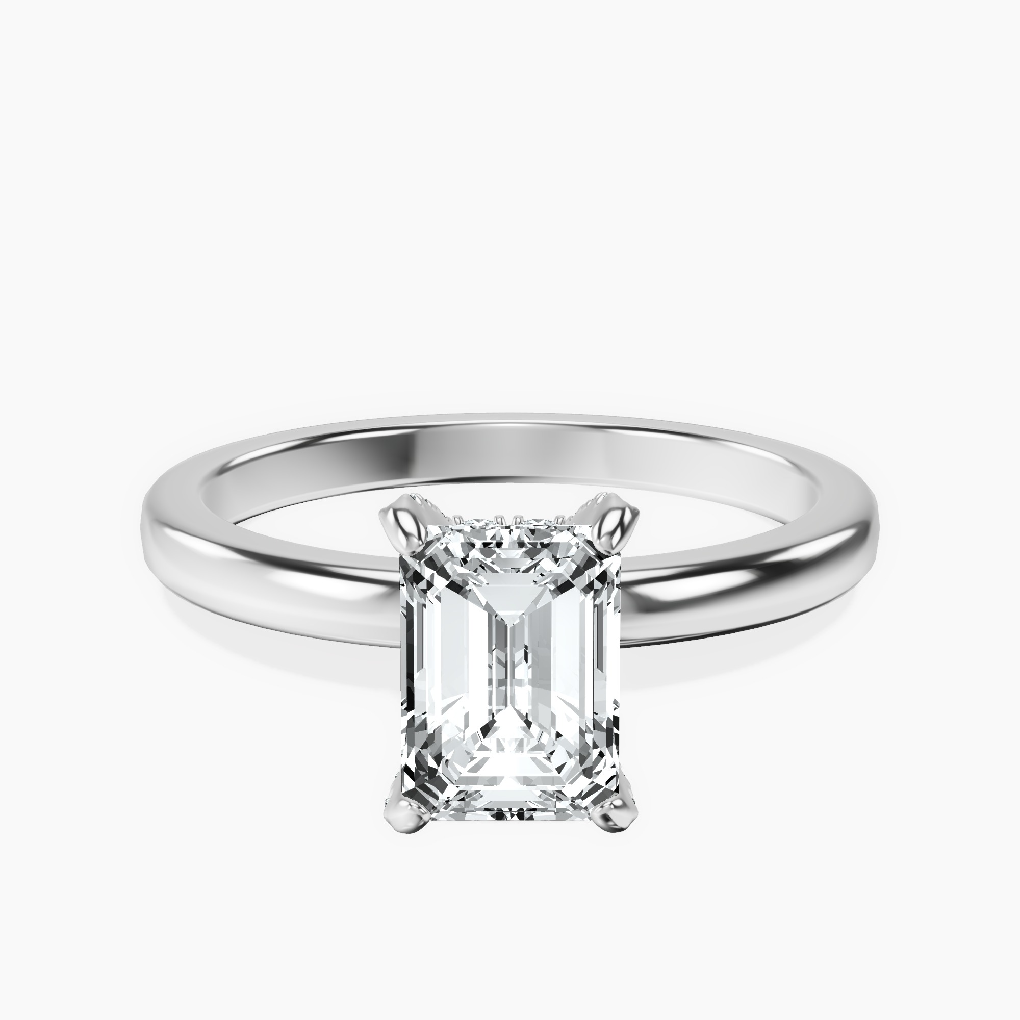 1.48 ct. emerald Lyla Solitaire Ring in 18kt white gold rtr top