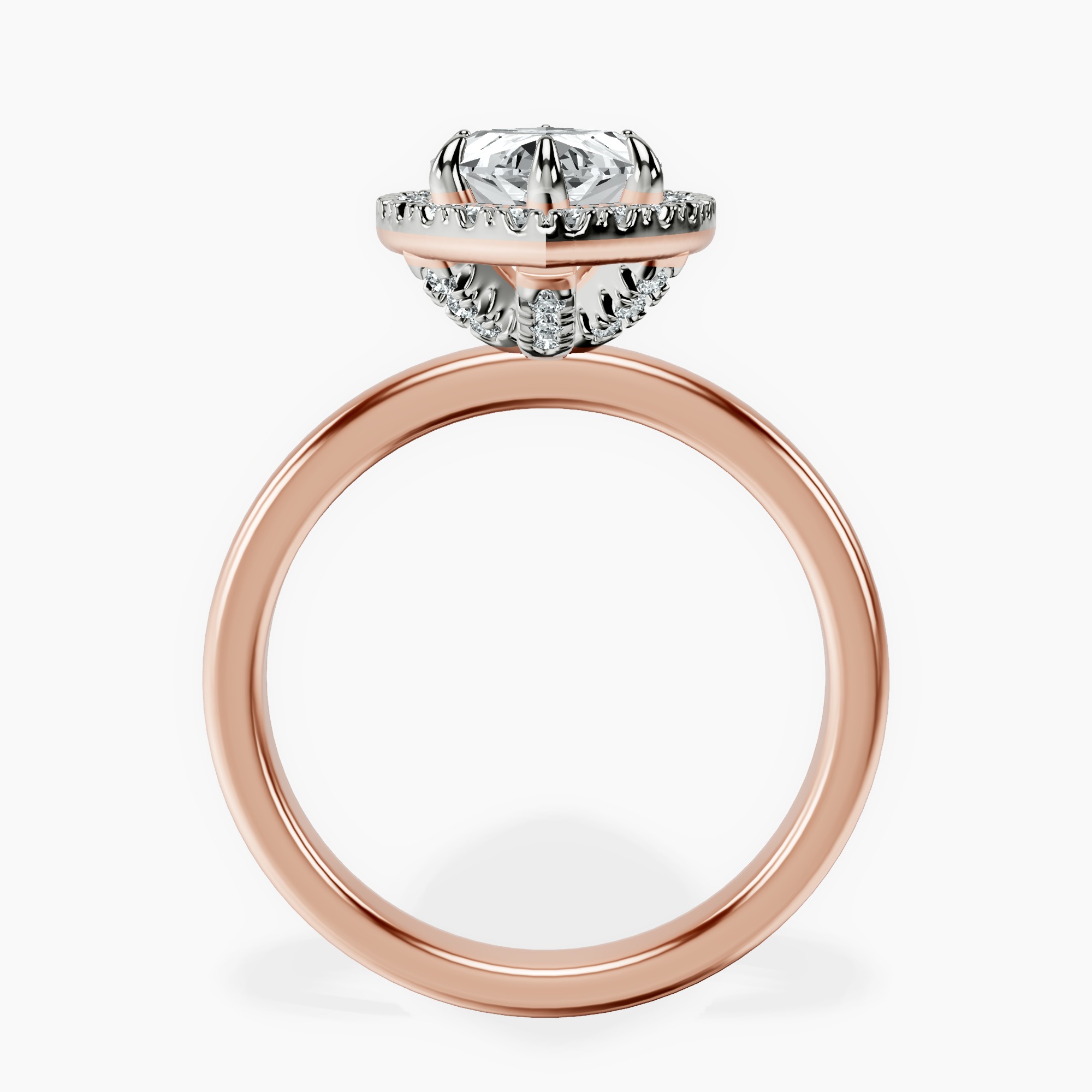 2.73 ct. marquise Anna Halo Ring in 14kt rose gold side right image one