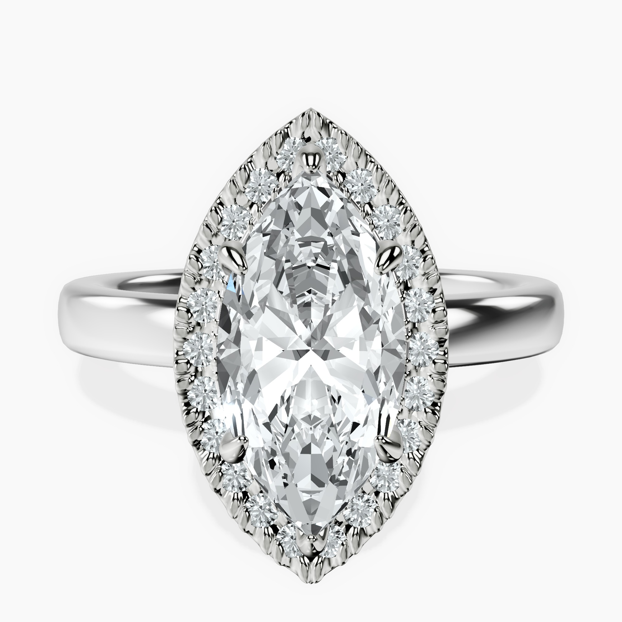 Platinum Anna Hidden Accents Halo Lab Diamond Ring front image