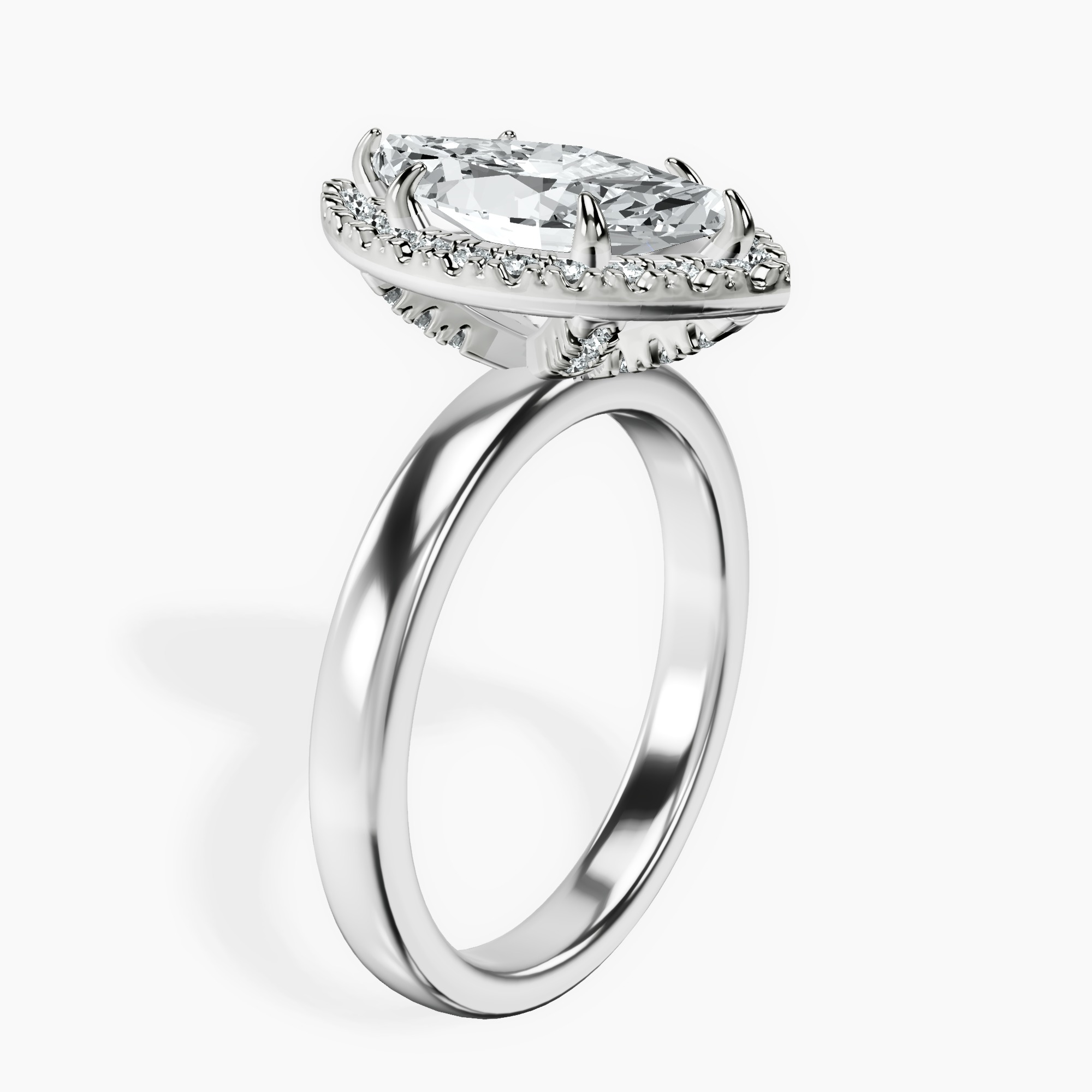 Platinum Anna Hidden Accents Halo Lab Diamond Ring standing product image one