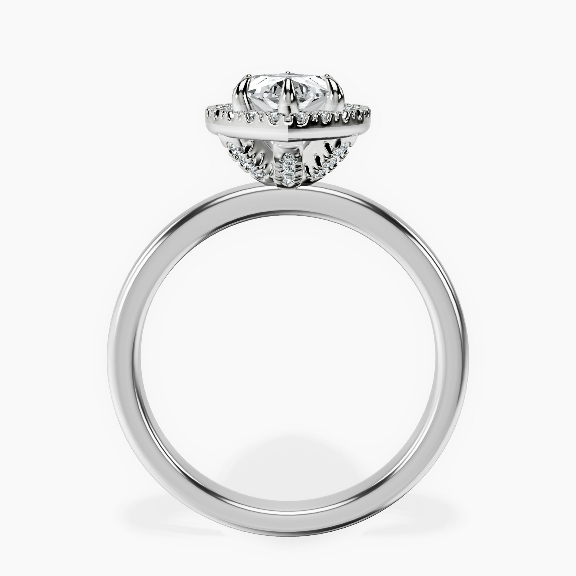 Platinum Anna Hidden Accents Halo Lab Diamond Ring side right image one