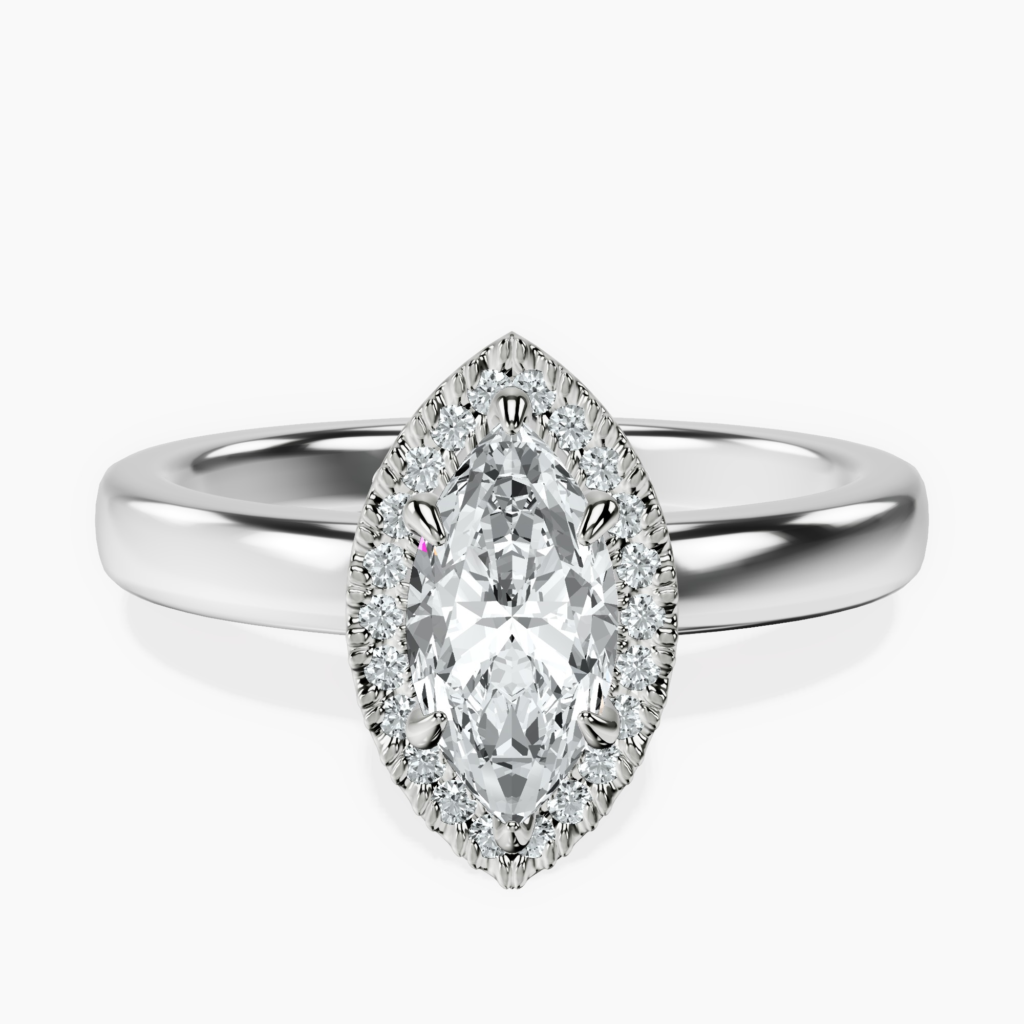 Platinum Anna Hidden Accents Halo Lab Diamond Ring front image