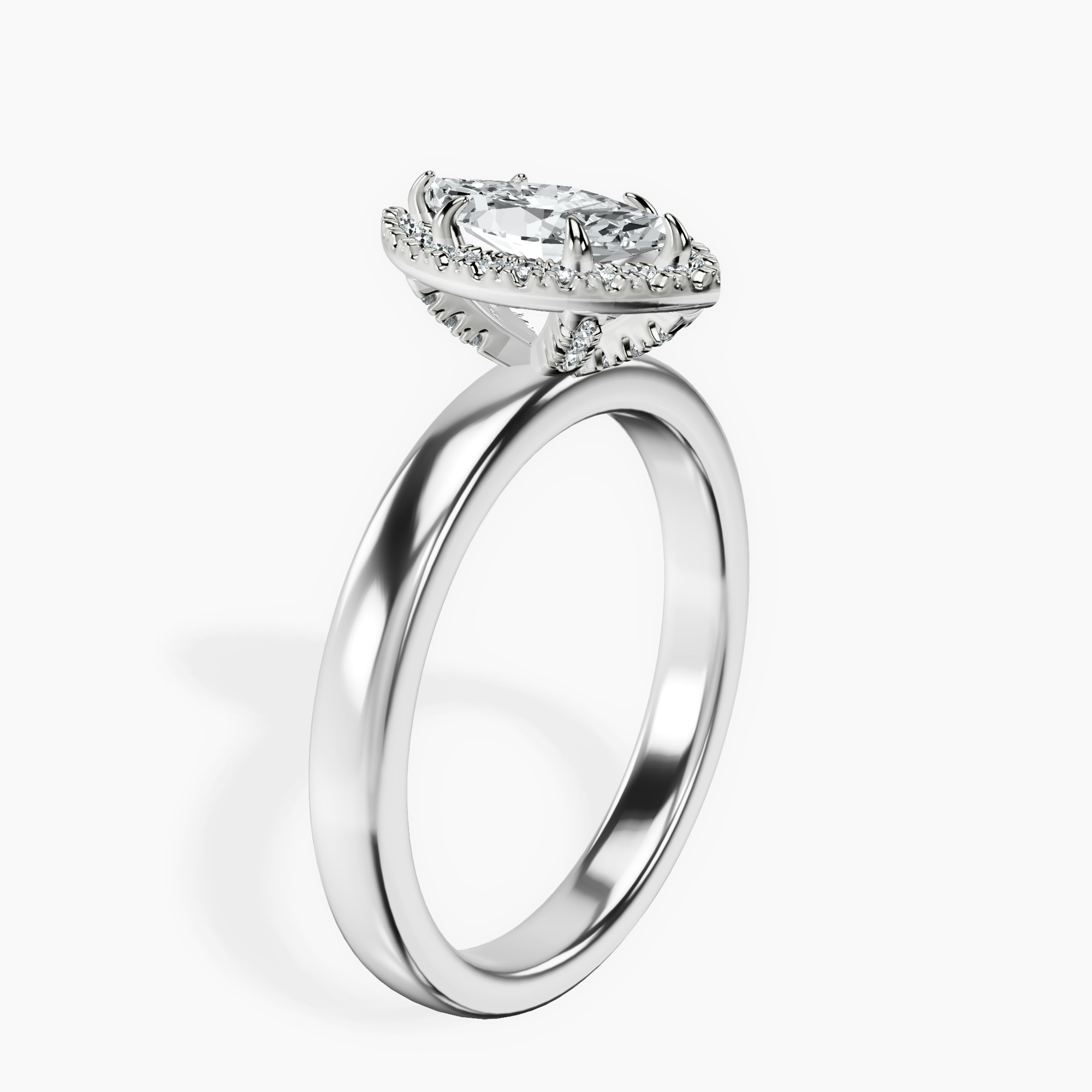 Platinum Anna Hidden Accents Halo Lab Diamond Ring standing product image one