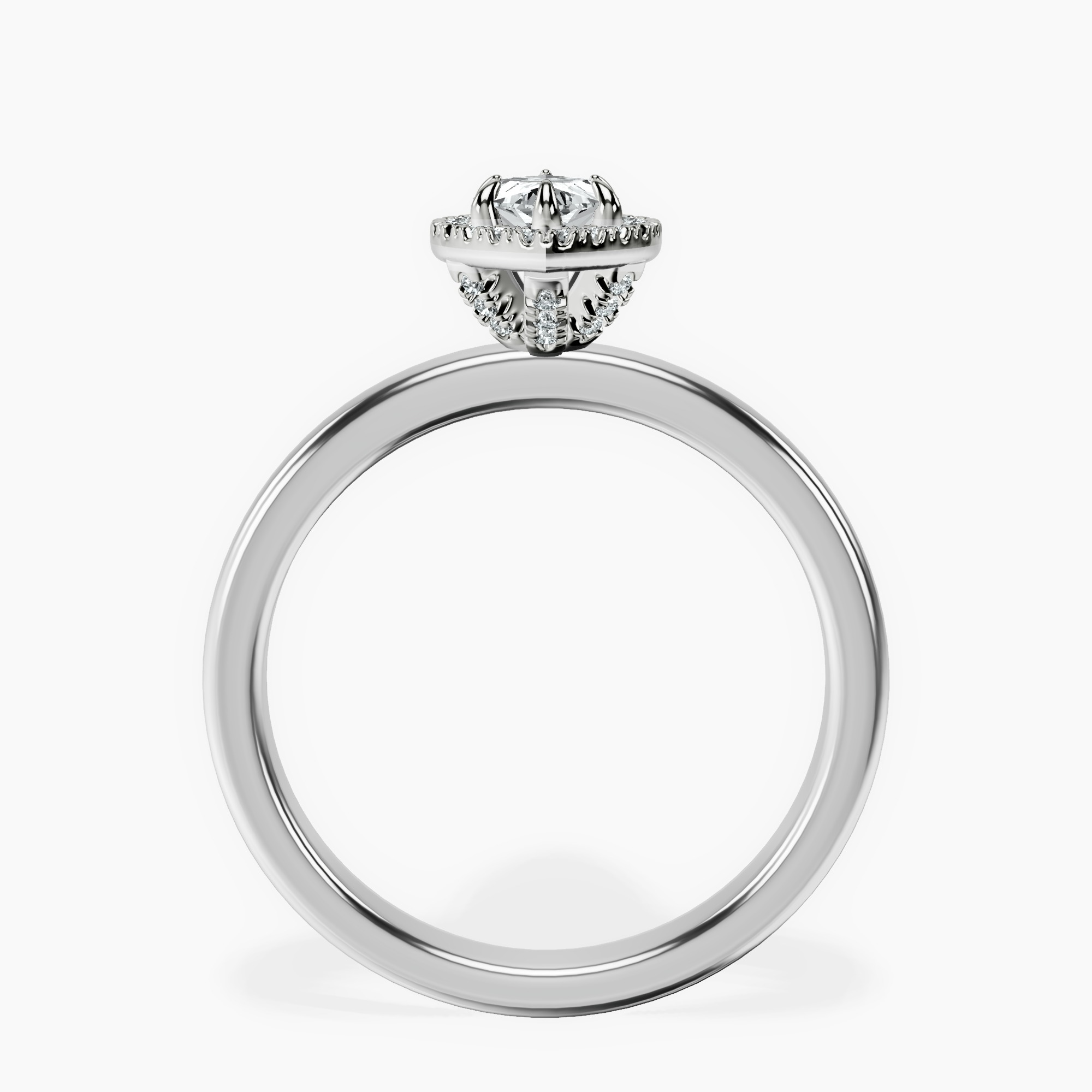 Platinum Anna Hidden Accents Halo Lab Diamond Ring side right image one