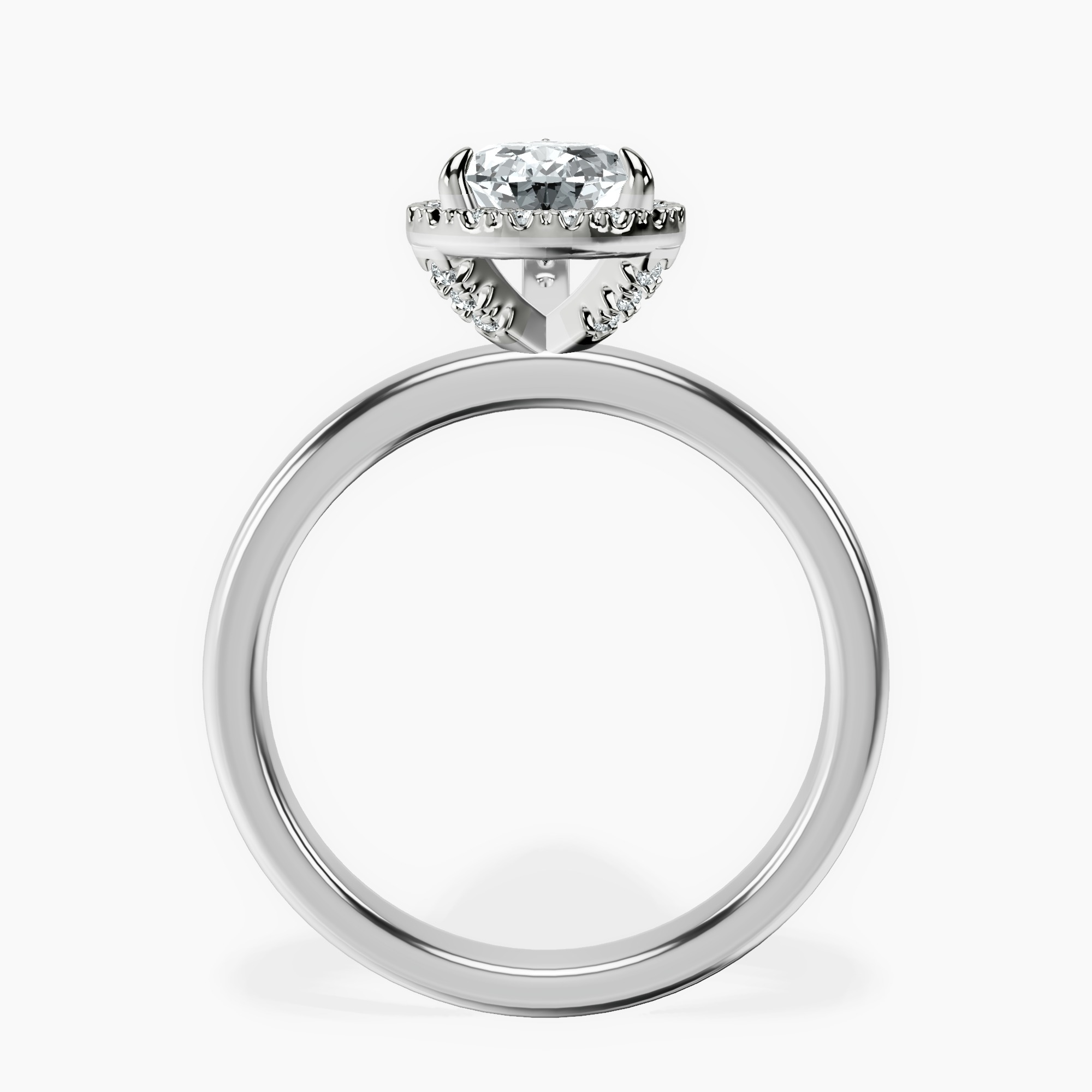 1.34 ct. pear Anna Halo Ring in 10kt white gold side right image one