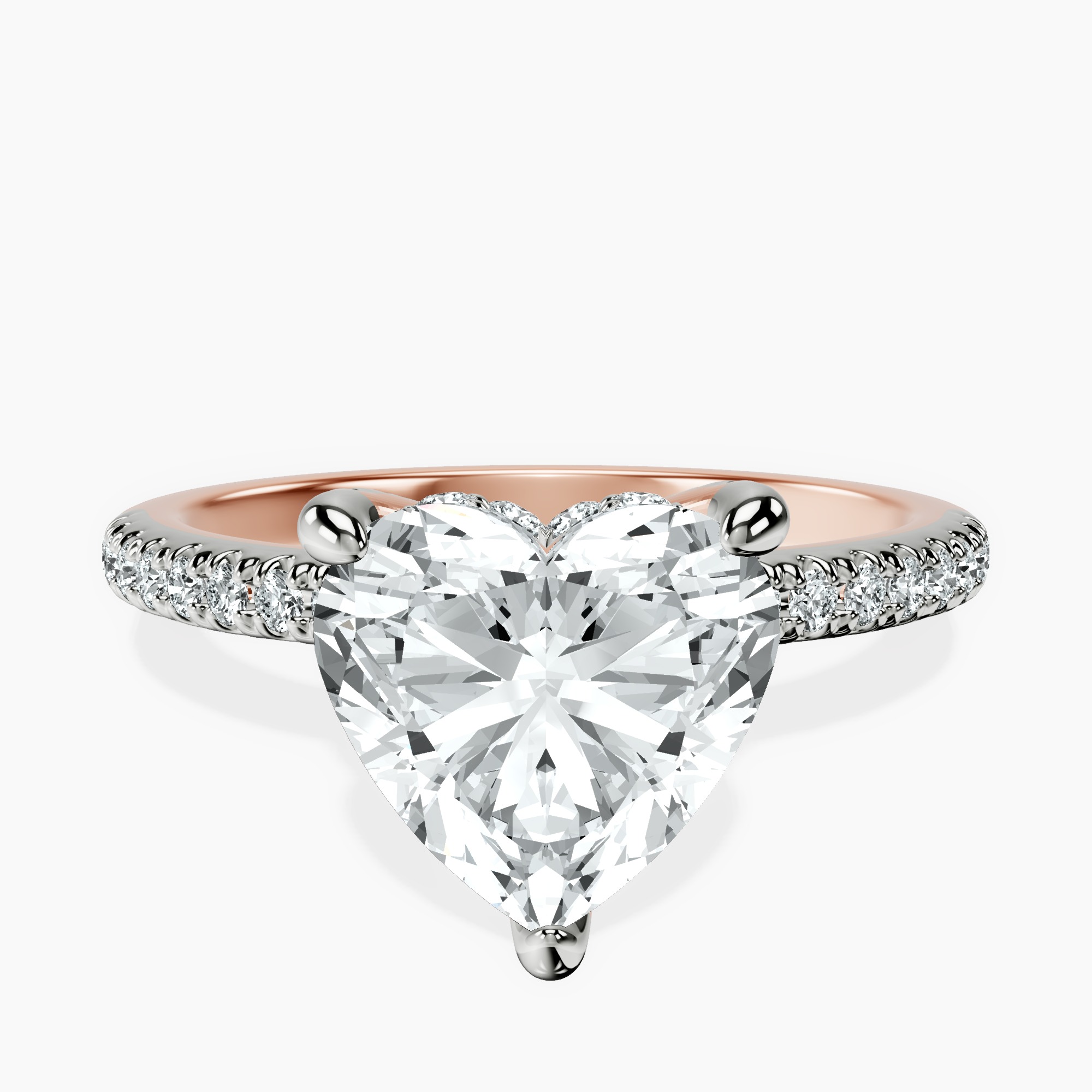 2.71 ct. heart Serena Eternity Ring in 10kt rose gold rtr top