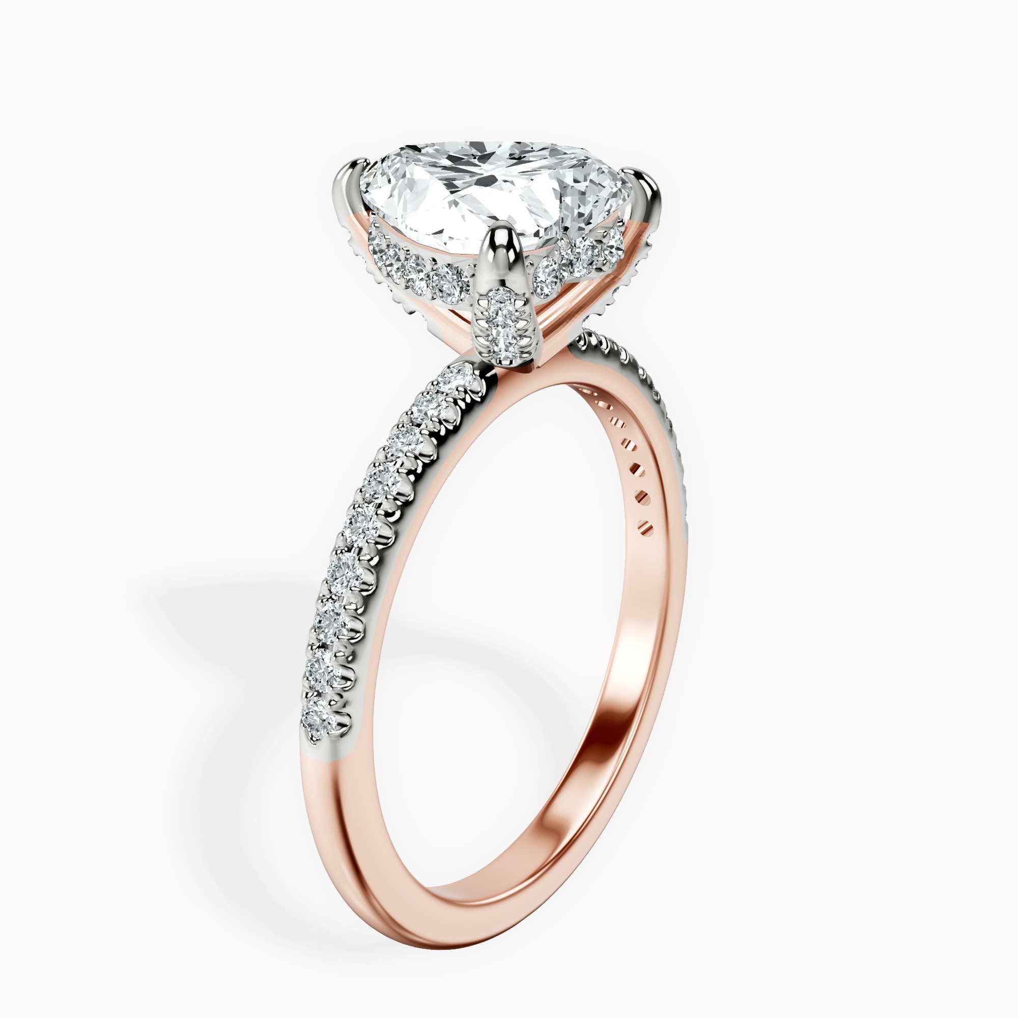 2.71 ct. heart Serena Eternity Ring in 10kt rose gold standing product image one