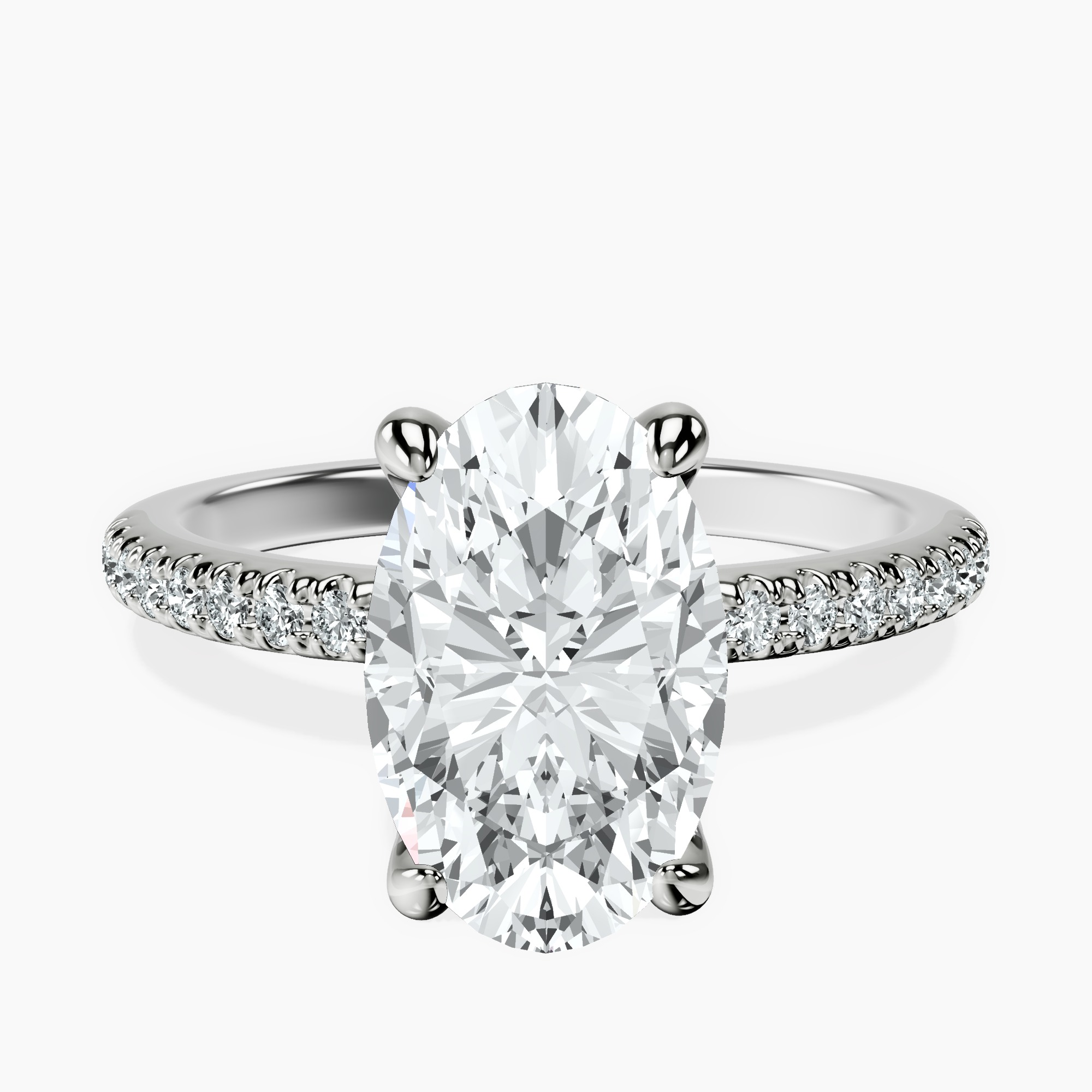 2.40 ct. oval Serena Eternity Ring in 18kt white gold rtr top