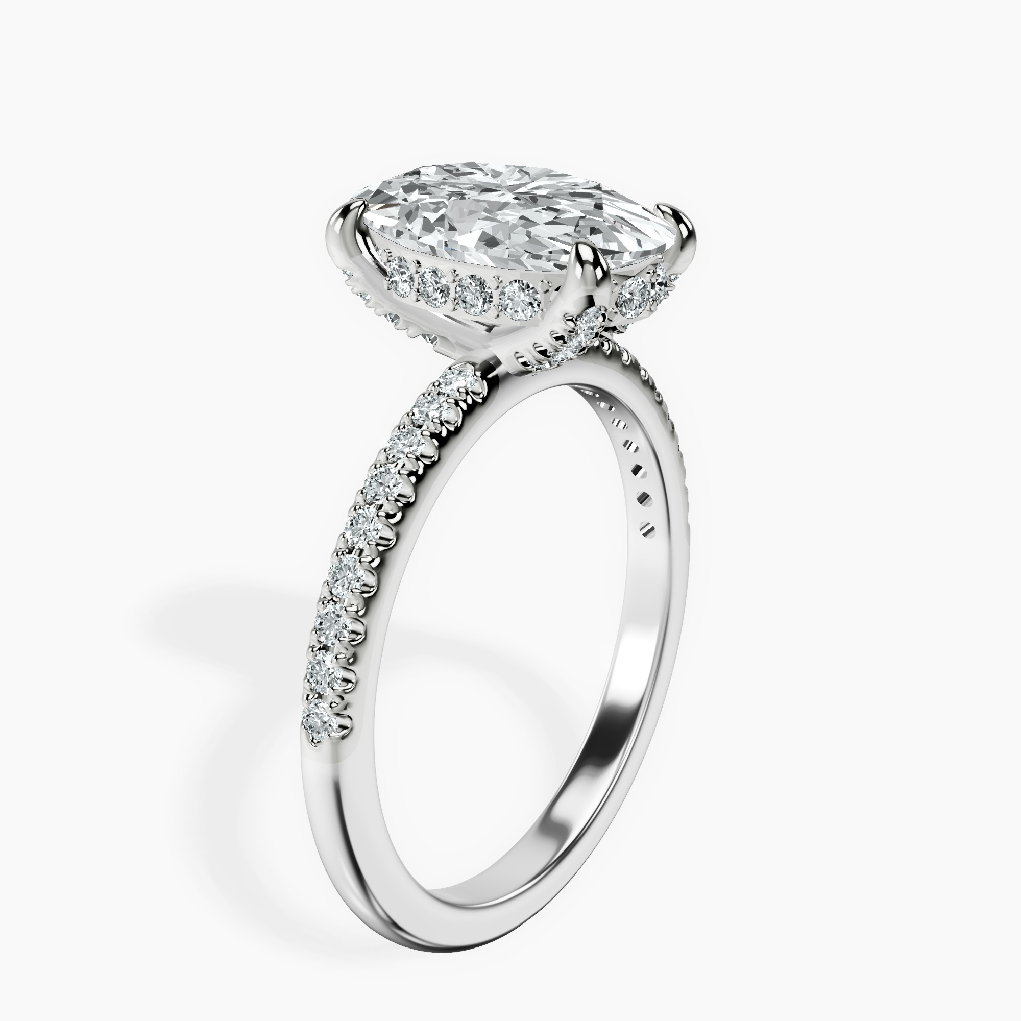 2.40 ct. oval Serena Eternity Ring in 18kt white gold standing product image one