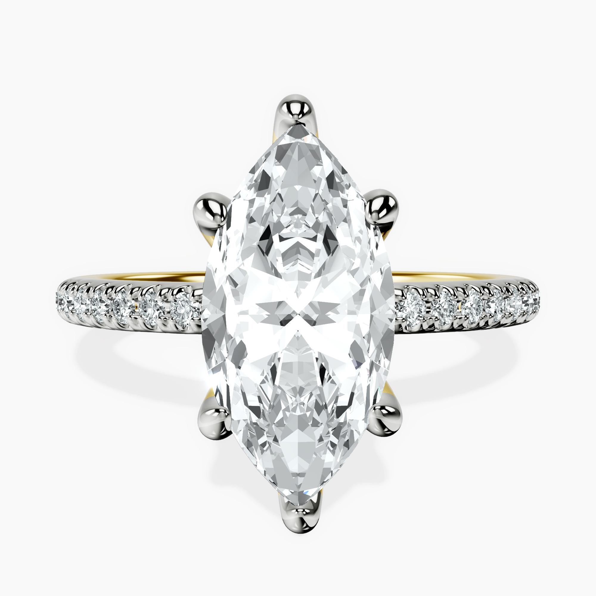 2.73 ct. marquise Serena Eternity Ring in 14kt yellow gold rtr top