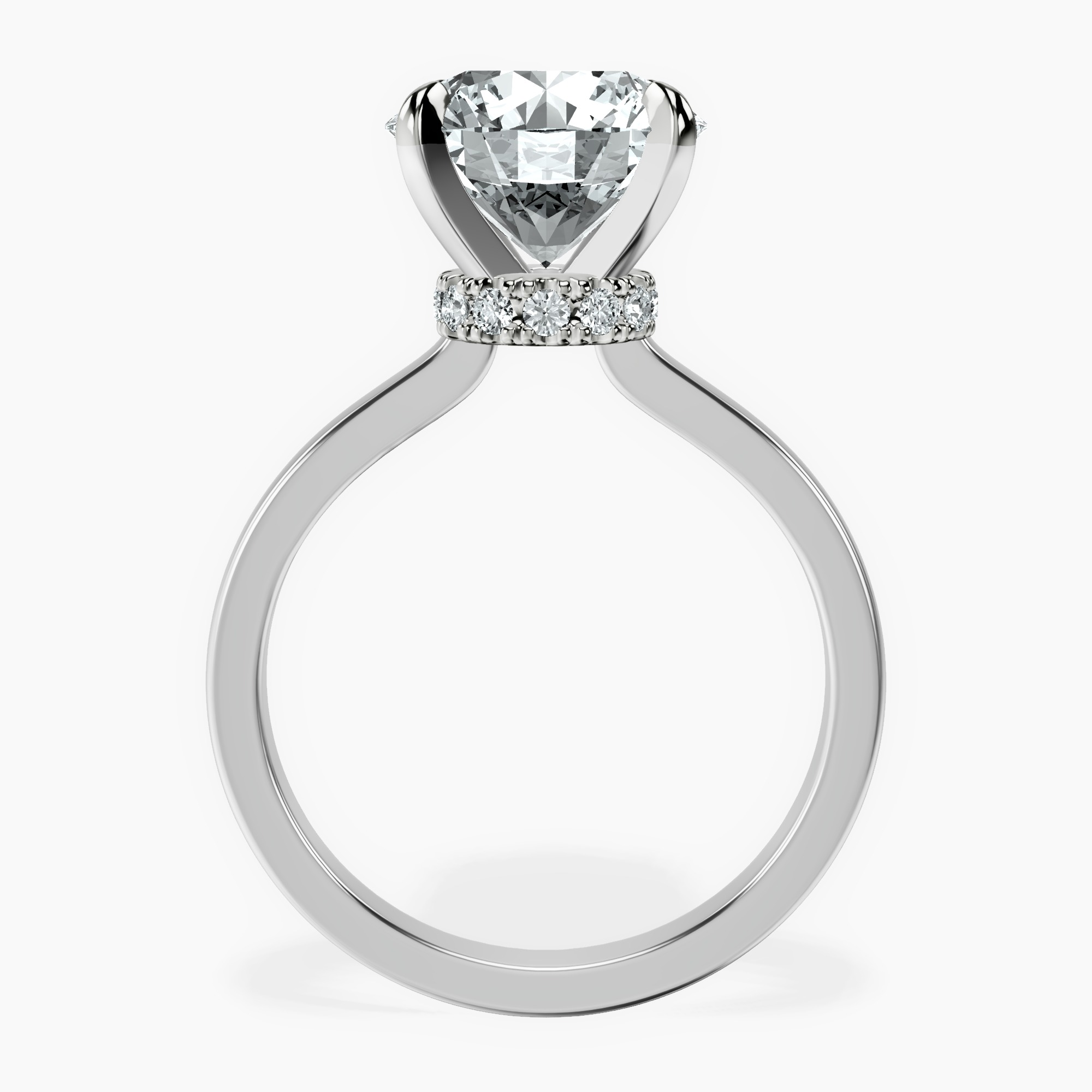 3.29 ct. round Mystic Secret Halo Ring in 14kt white gold side right image one