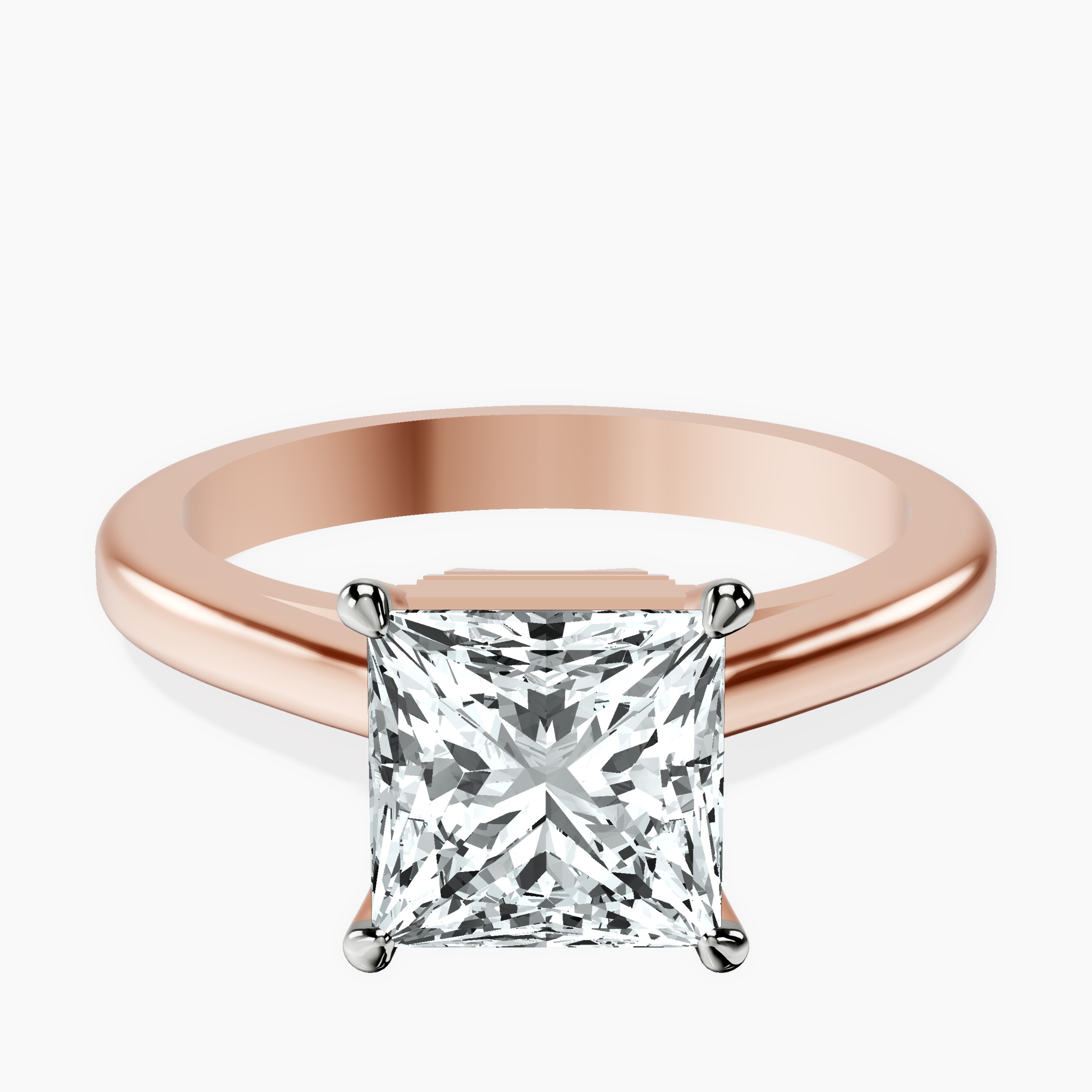 2.81 ct. princess Siran Halo Ring in 14kt rose gold rtr top