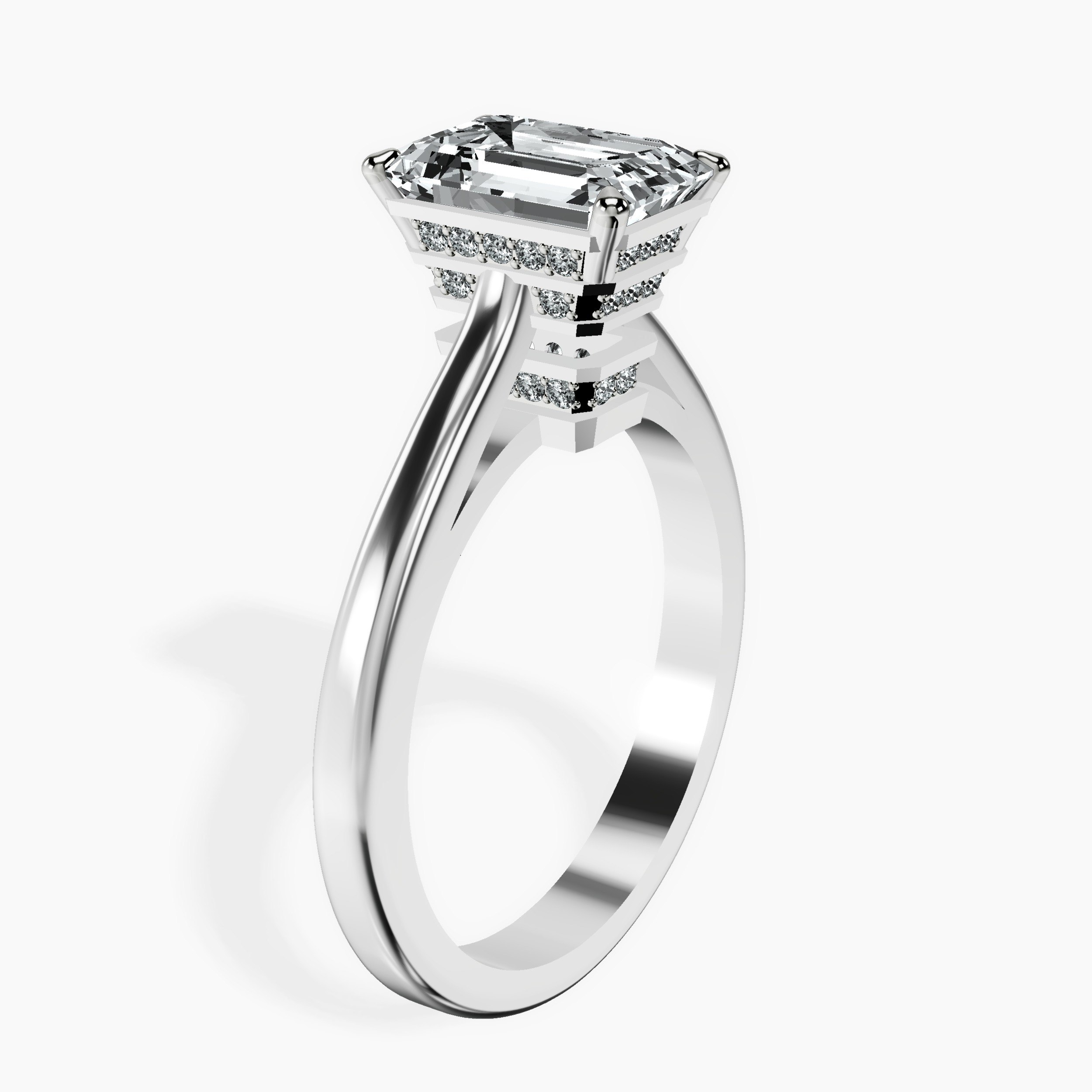 1.48 ct. emerald Siran Halo Ring in 14kt white gold standing product image one