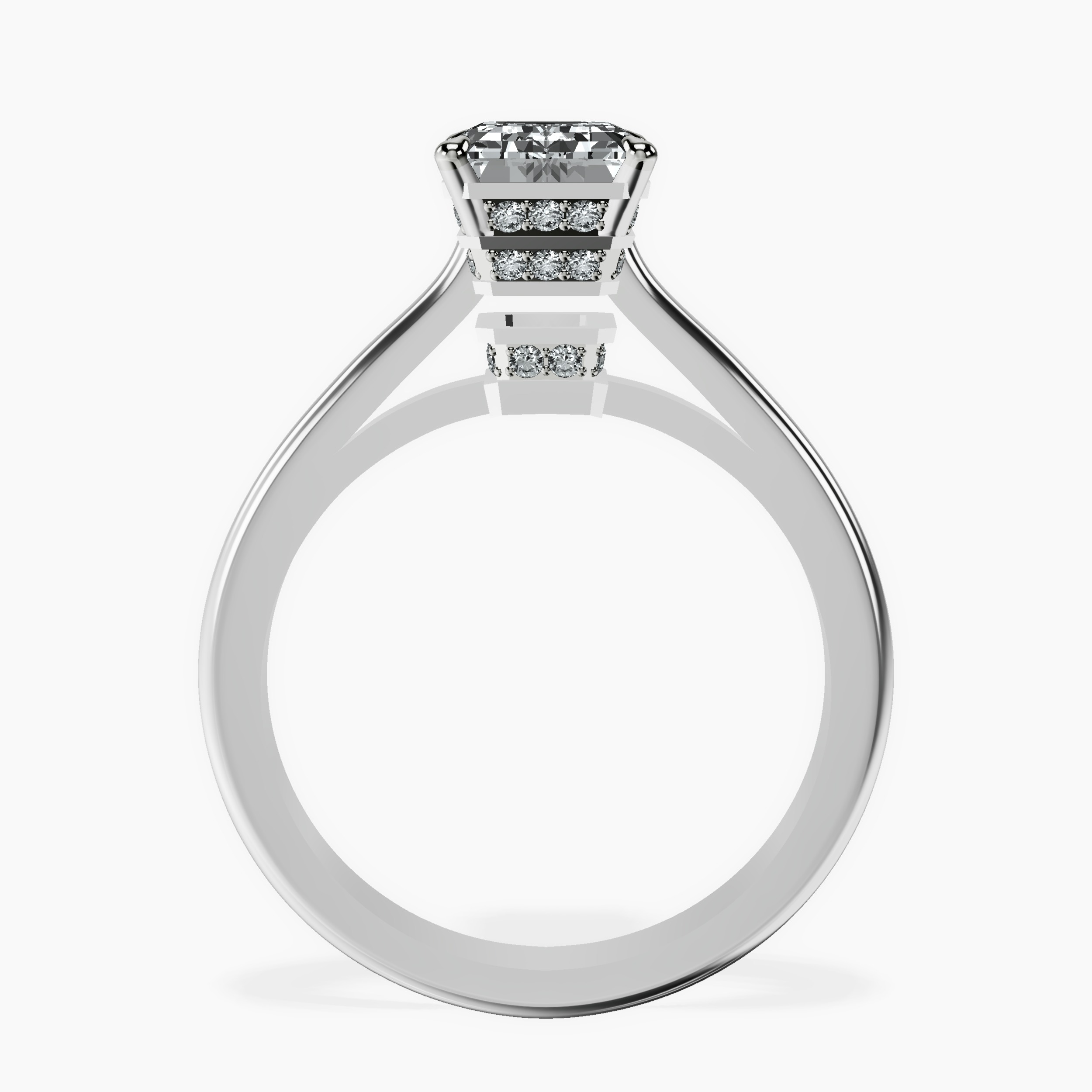 1.48 ct. emerald Siran Halo Ring in 14kt white gold side right image one