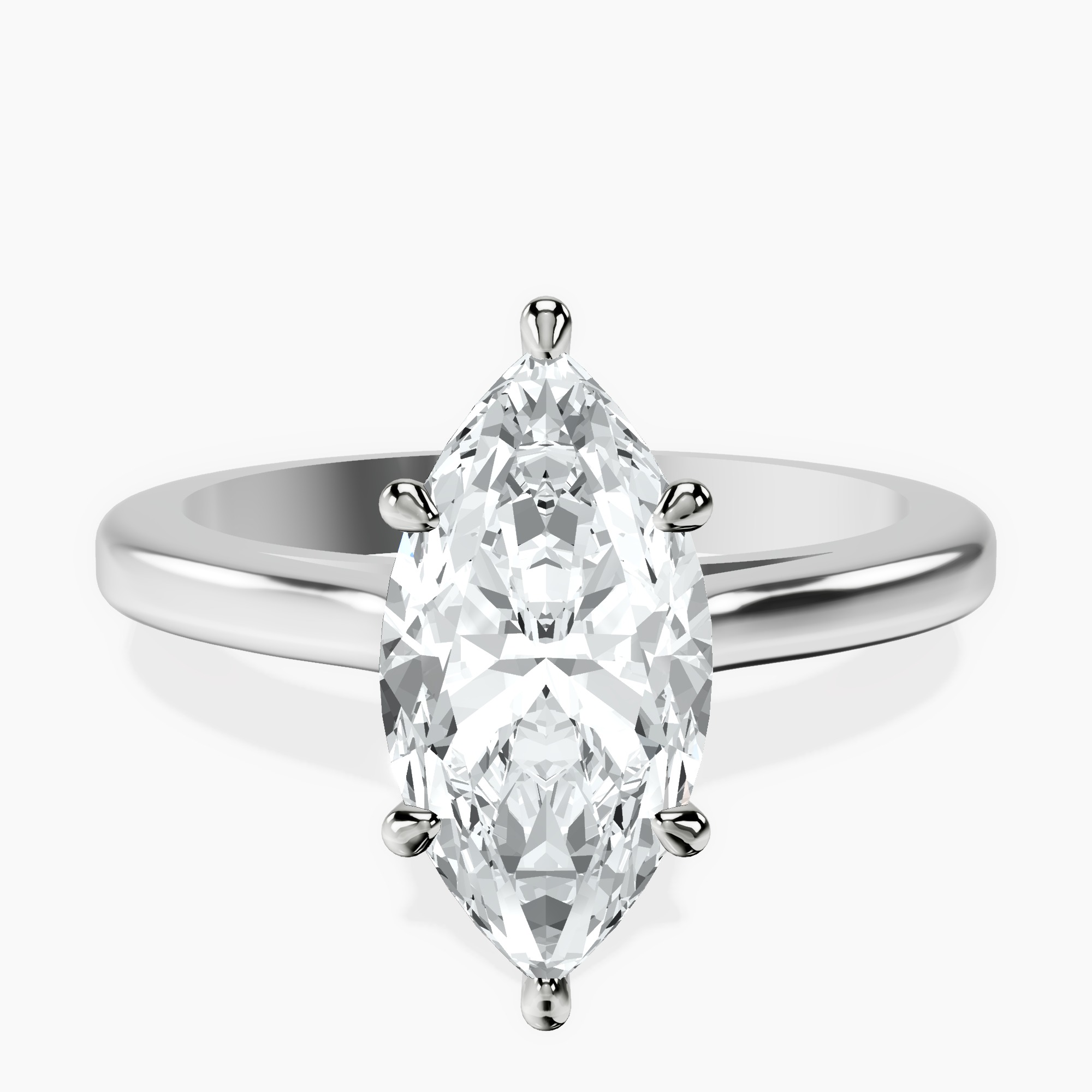 2.92 ct. marquise Siran Halo Ring in 18kt white gold rtr top