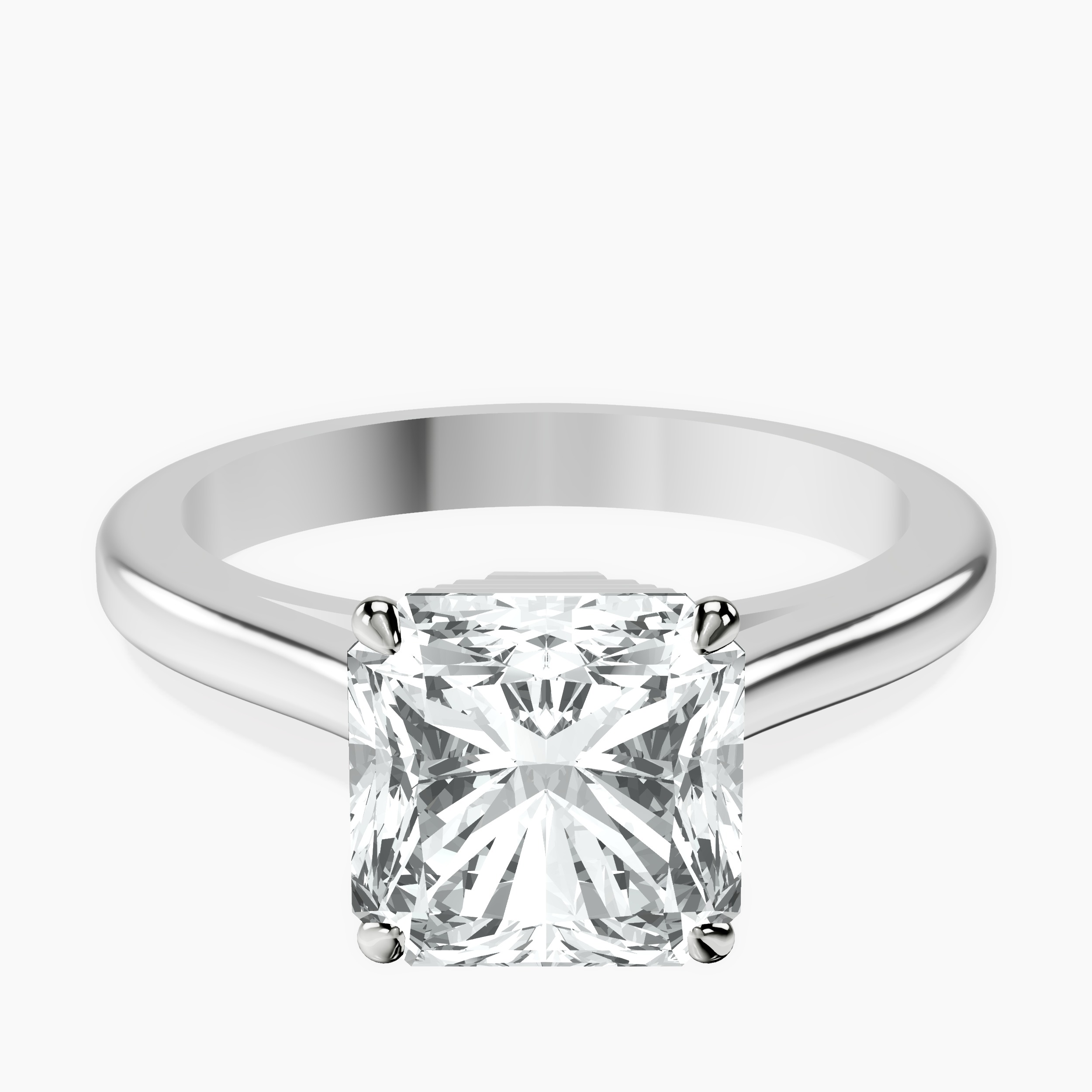2.94 ct. radiant Siran Halo Ring in platinum rtr top