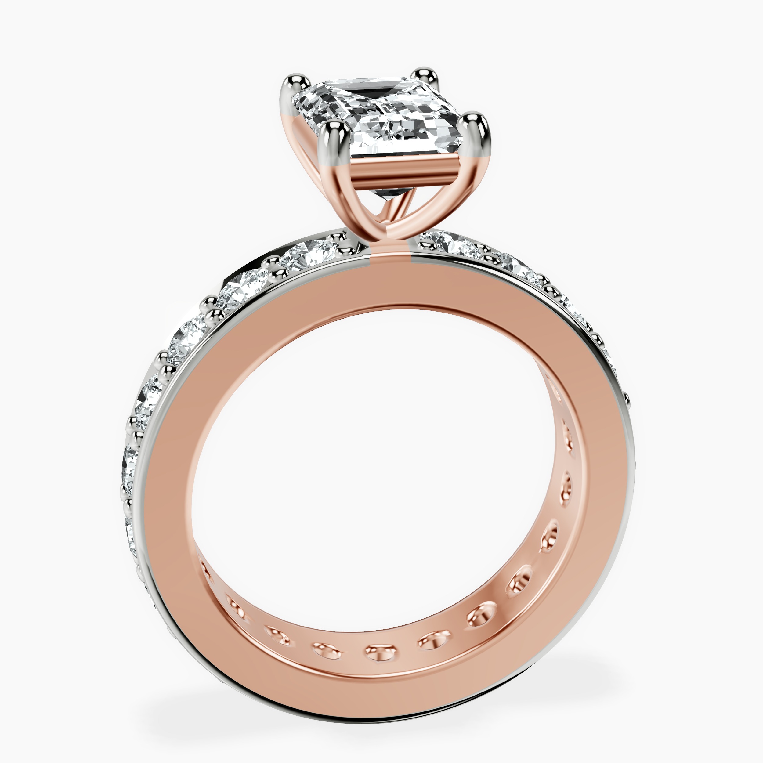 2.91 ct. emerald Madeline Full Eternity Ring in 18kt rose gold side right image one