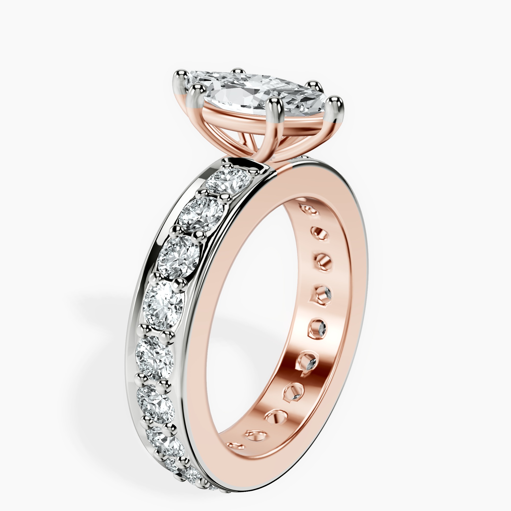 2.00 ct. marquise Madeline Full Eternity Ring in 10kt rose gold standing product image one