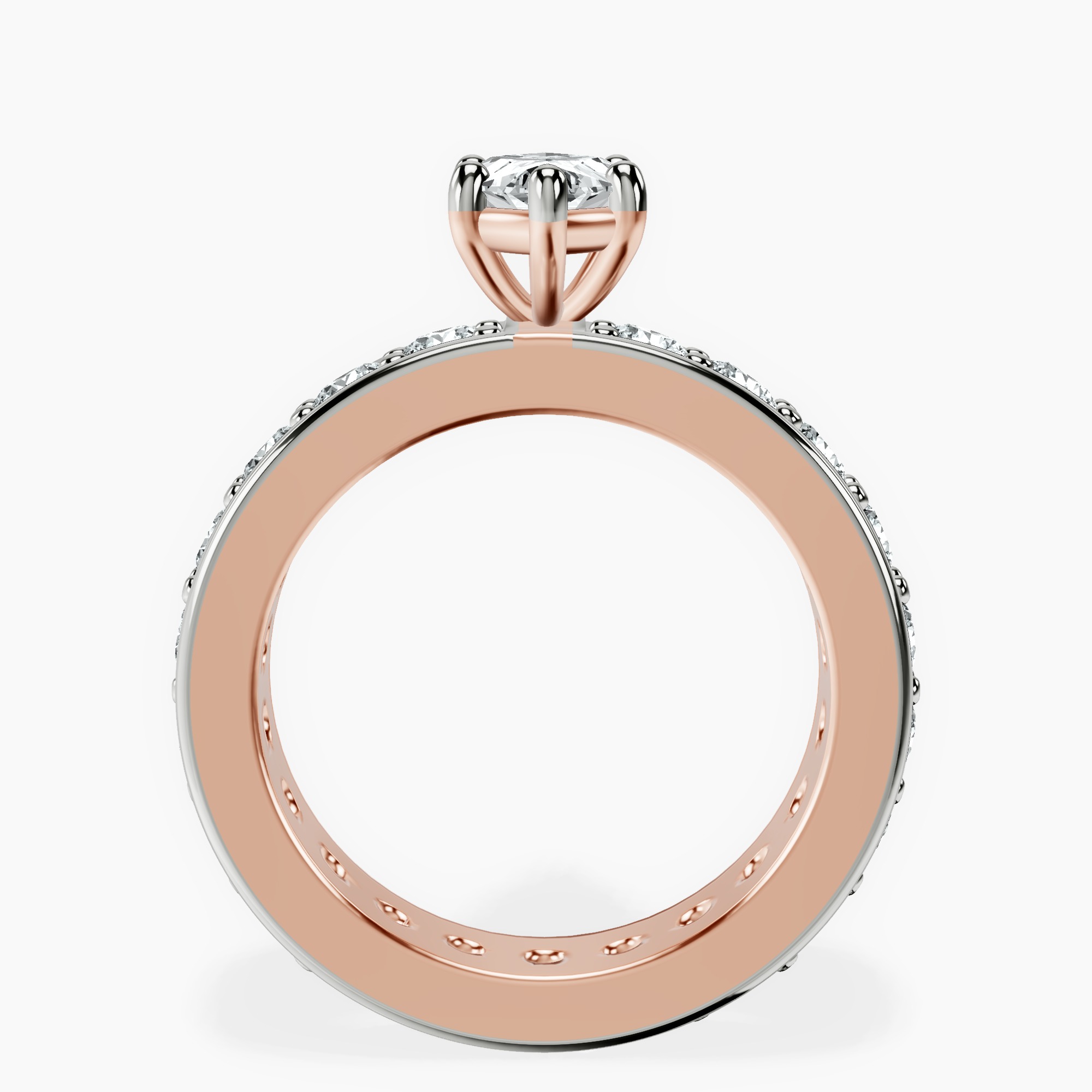2.00 ct. marquise Madeline Full Eternity Ring in 10kt rose gold side right image one
