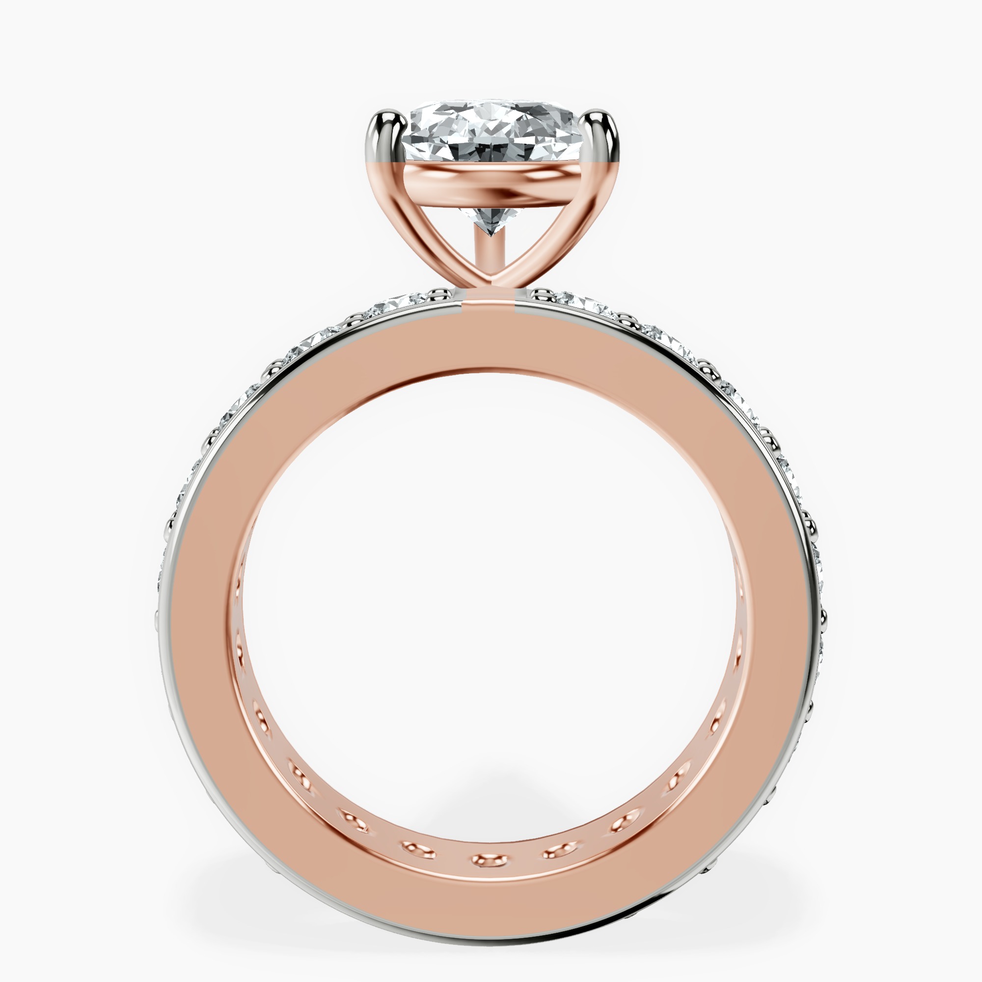 2.96 ct. pear Madeline Full Eternity Ring in 14kt rose gold side right image one