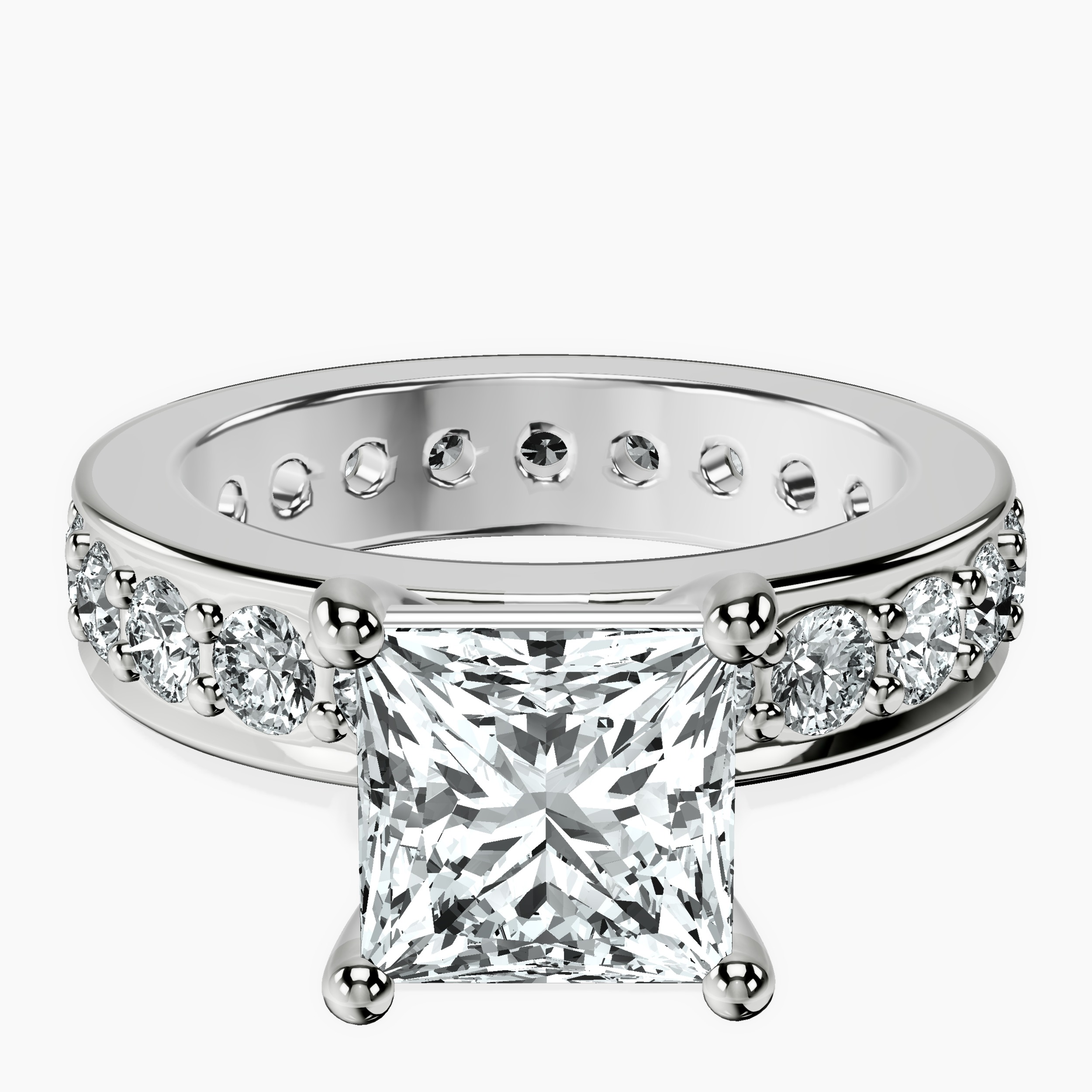 2.81 ct. princess Madeline Full Eternity Ring in 10kt white gold rtr top