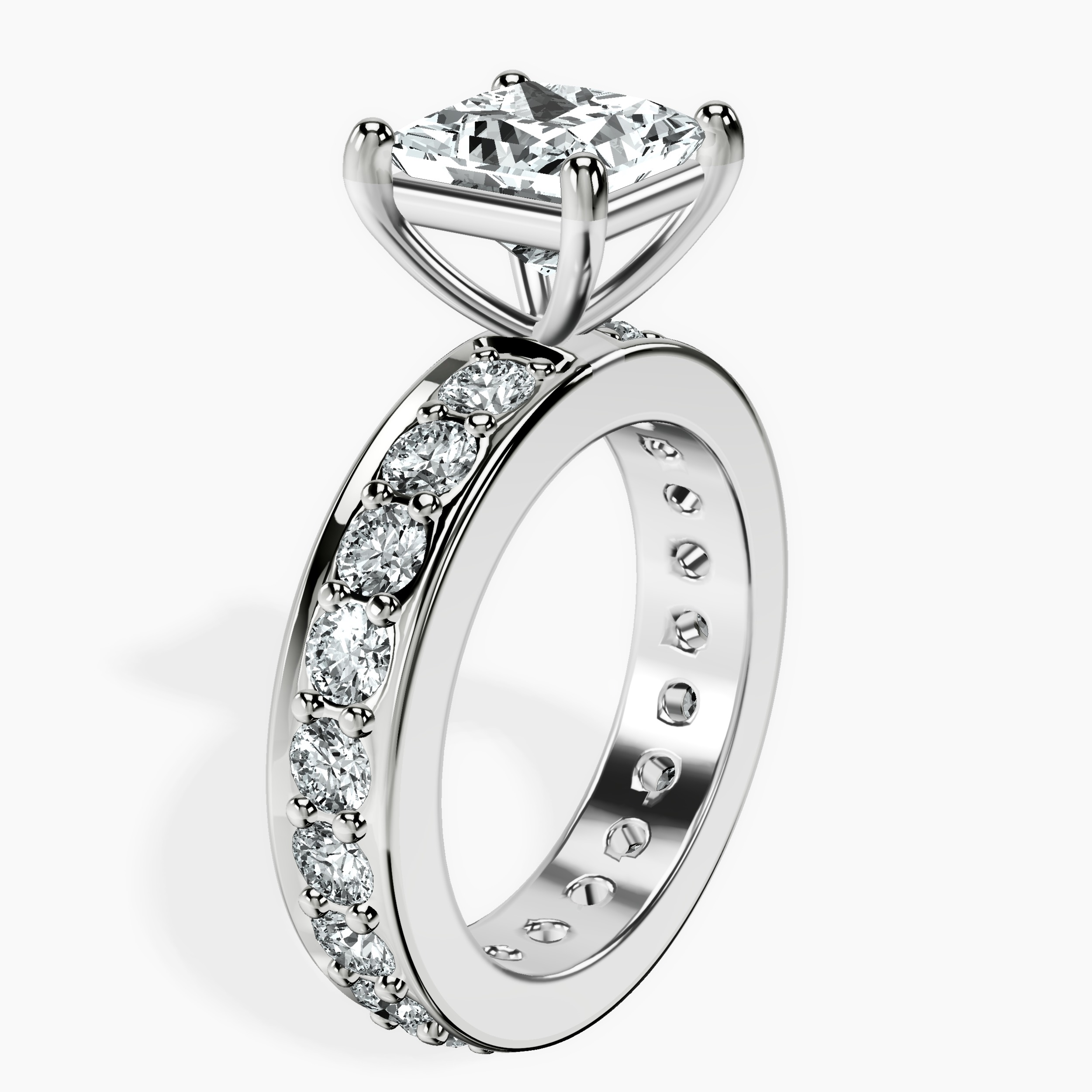 2.81 ct. princess Madeline Full Eternity Ring in 10kt white gold standing product image one