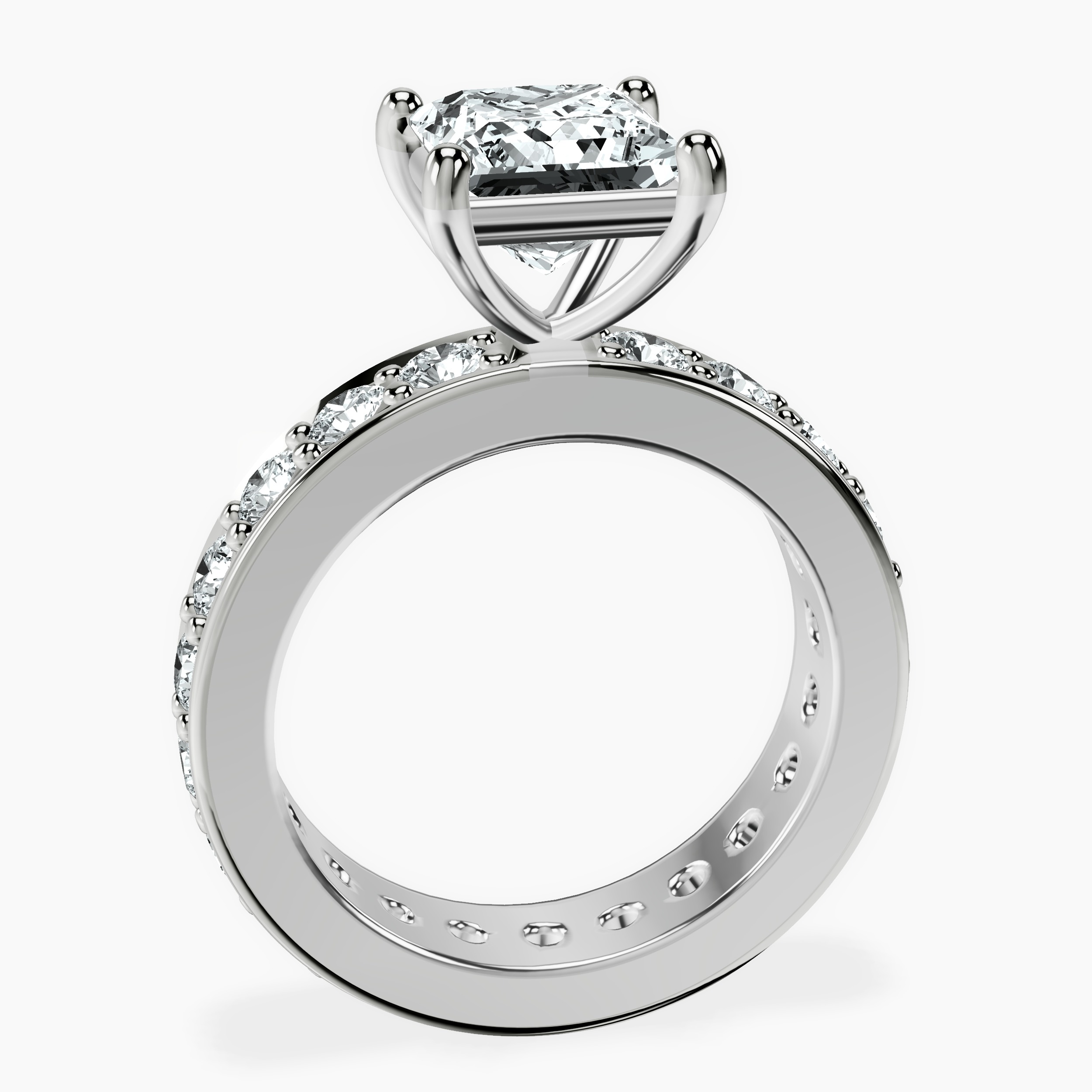 2.81 ct. princess Madeline Full Eternity Ring in 10kt white gold side right image one